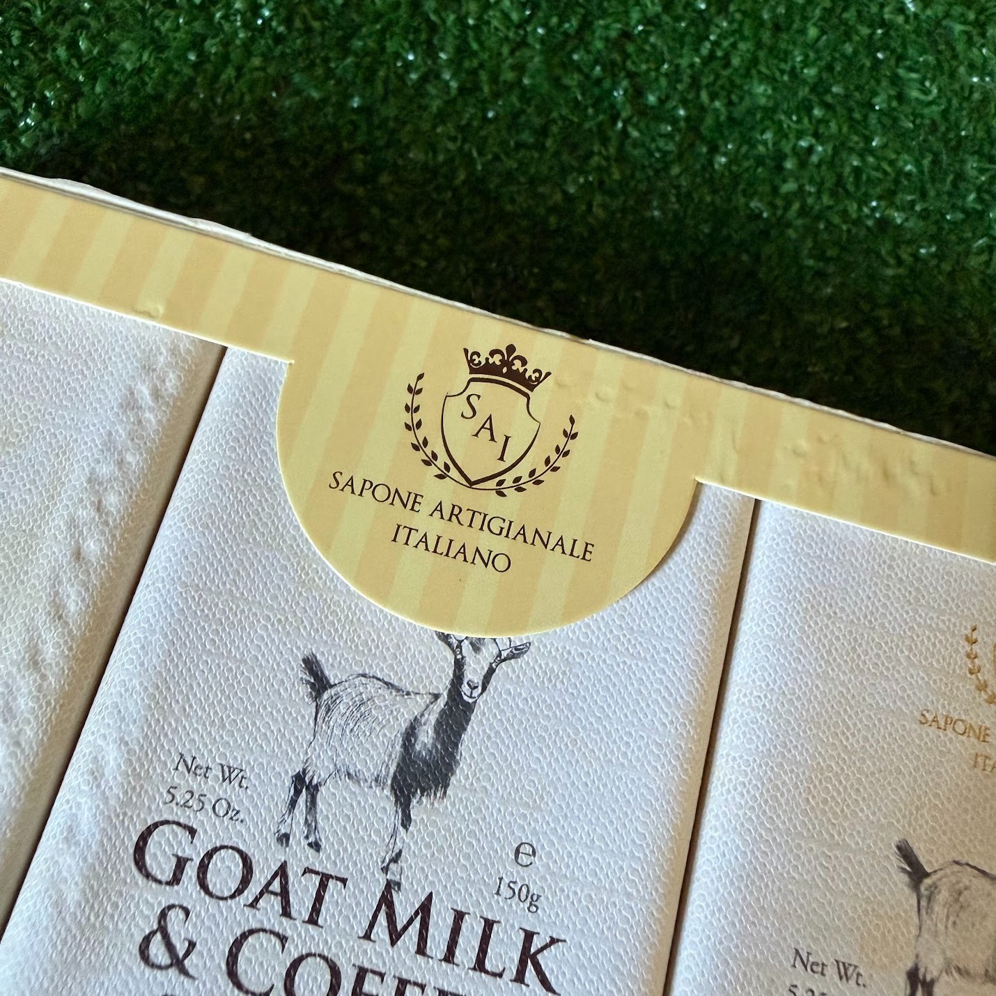 3-Pack Italian Artisan Goat Milk & Coffee Scrub Soap Bar NIB Made in Italy