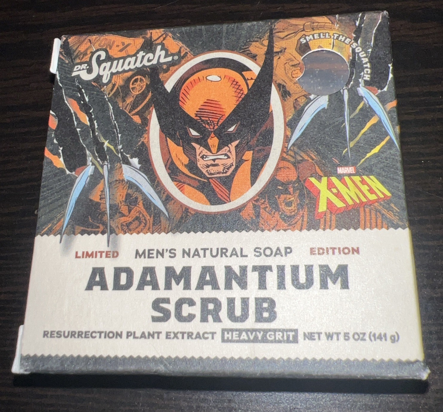Dr. Squatch Marvel X-Men Adamantium Scrub Men’s Exfoliant Bar Soap, 5 oz