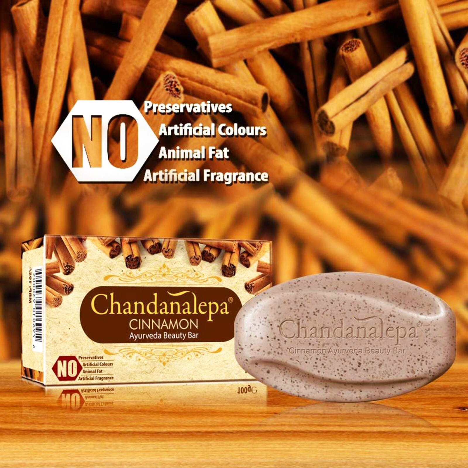 Herbal Beauty Soap Chandanalepa Health Germ Killing/cinnamon scrub/savon/jabón