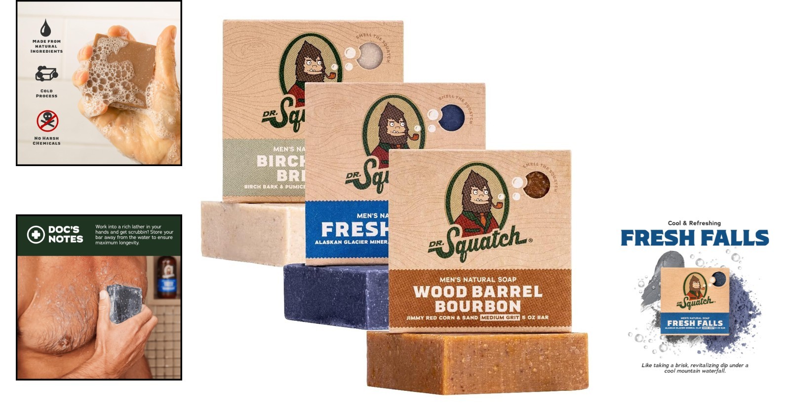 Natural Men’s Bar Soap – 3-Pack Cold Process with Bay Rum & Birchwood, 5 oz