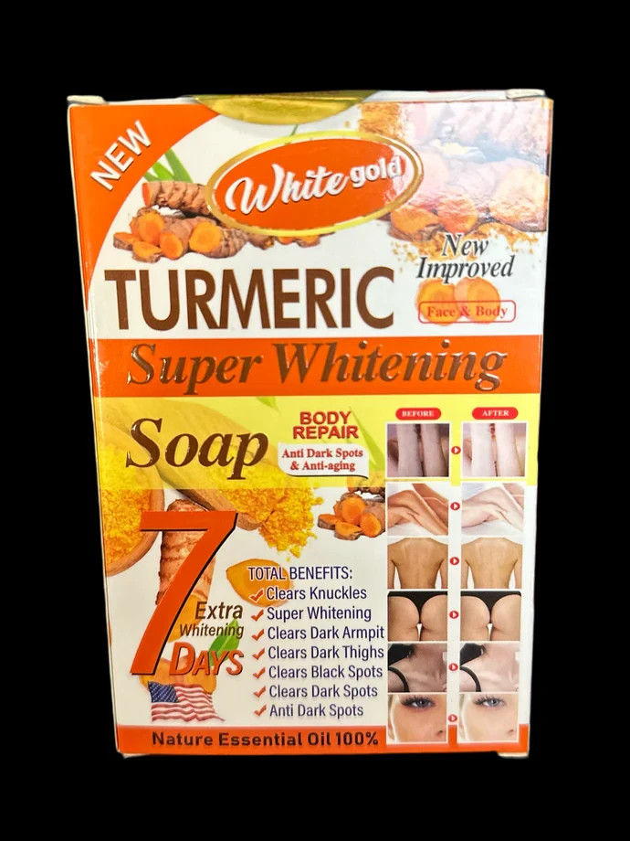 WhiteGOLD TUMERIC 💯 Organic Super Whitening Face & Body Corrector Soap 200g X 1