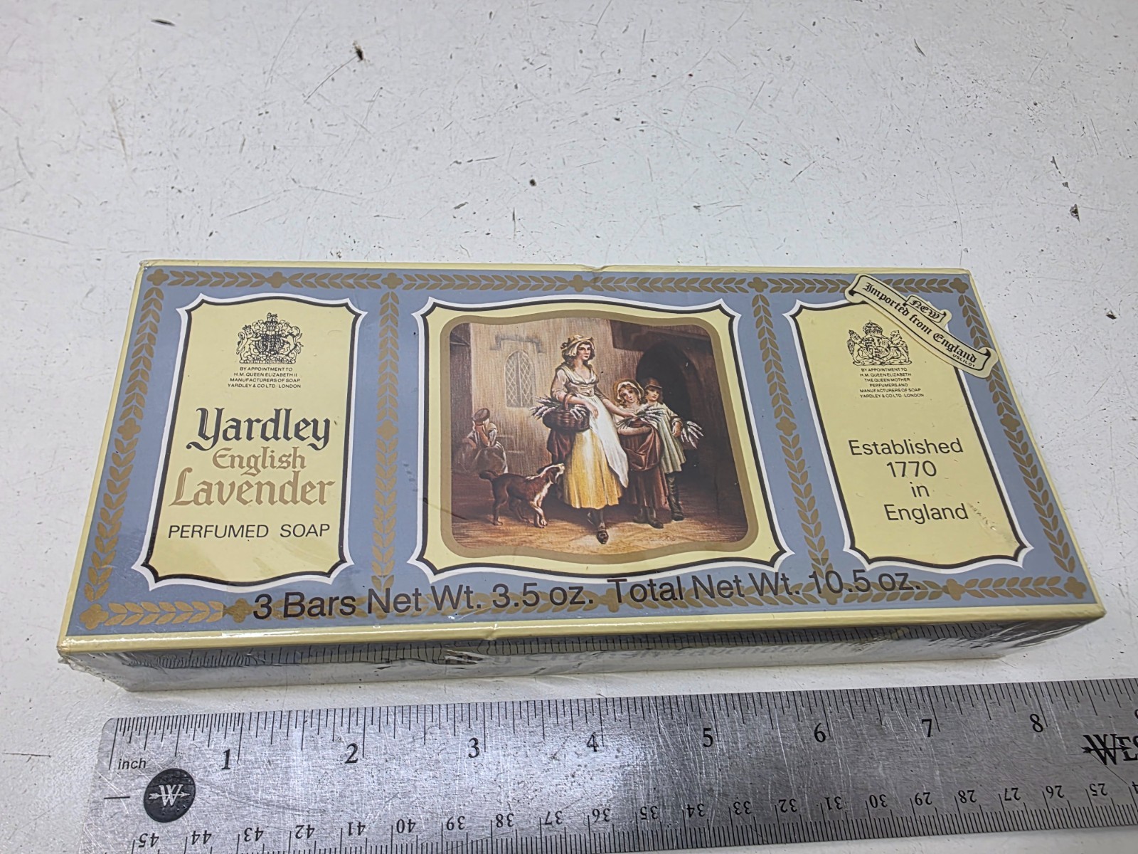 Vintage NEW IN SEALED BOX YARDLEY ENGLISH LAVENDER PERFUMED SOAP 3 x 3.5 OZ