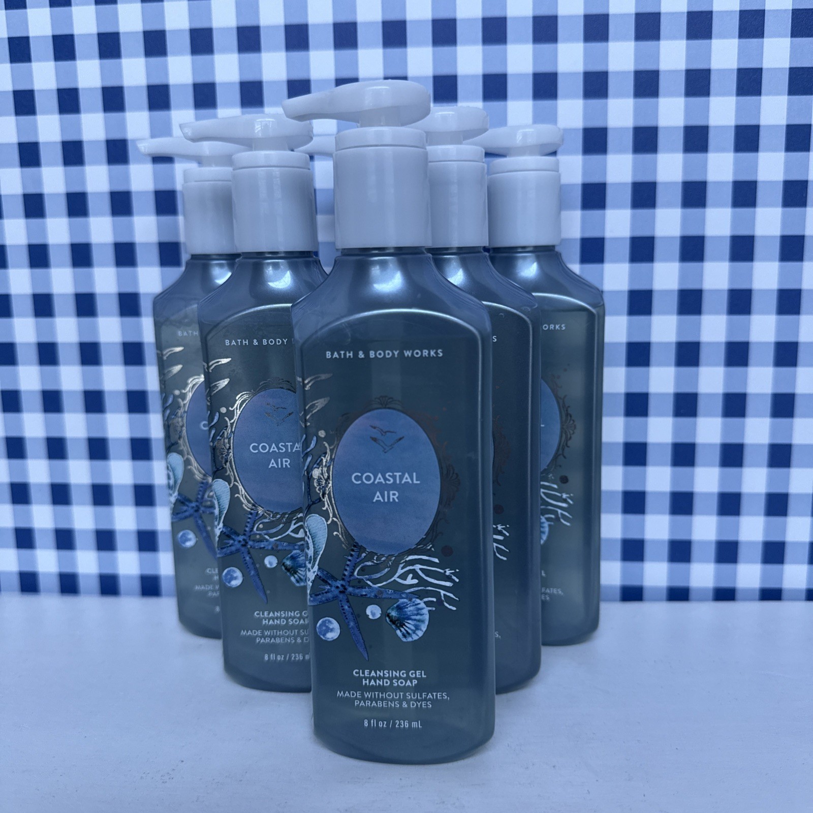 6X ~ Bath Body Works ~ COASTAL AIR ~ Cleansing Gel Hand Soap