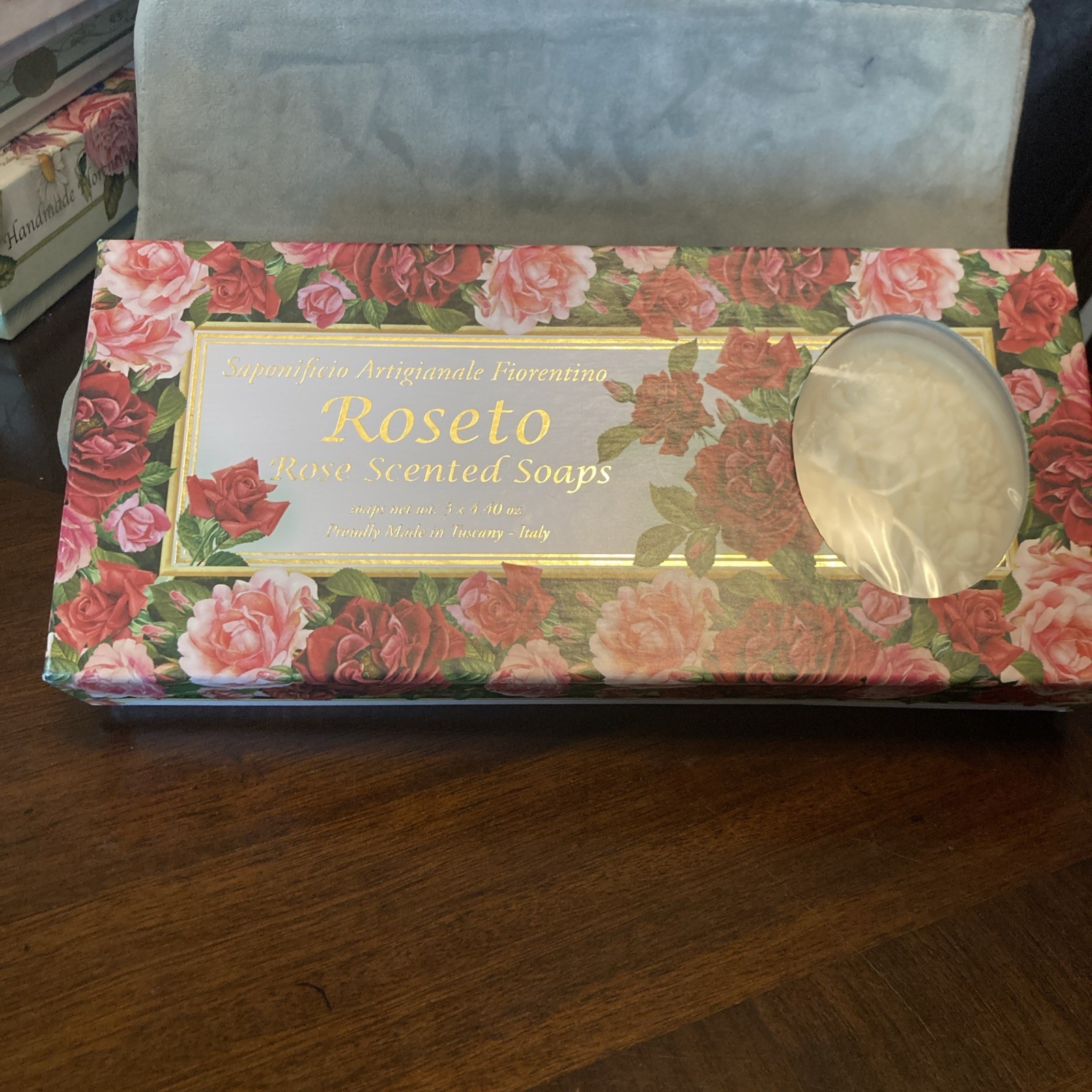 Saponificio Artigianale Fiorentino – Rose Garden Rose Scented Soaps -3 x 4.40 oz