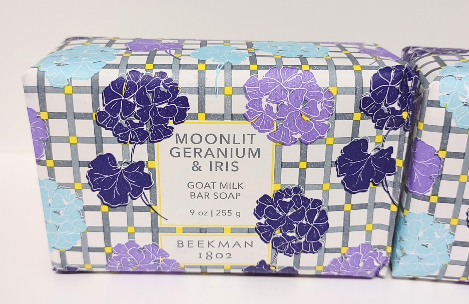 Beekman 1802 Goat Milk Bar Soap Set of 2 Moonlit Geranium & Iris Jumbo 9 oz each