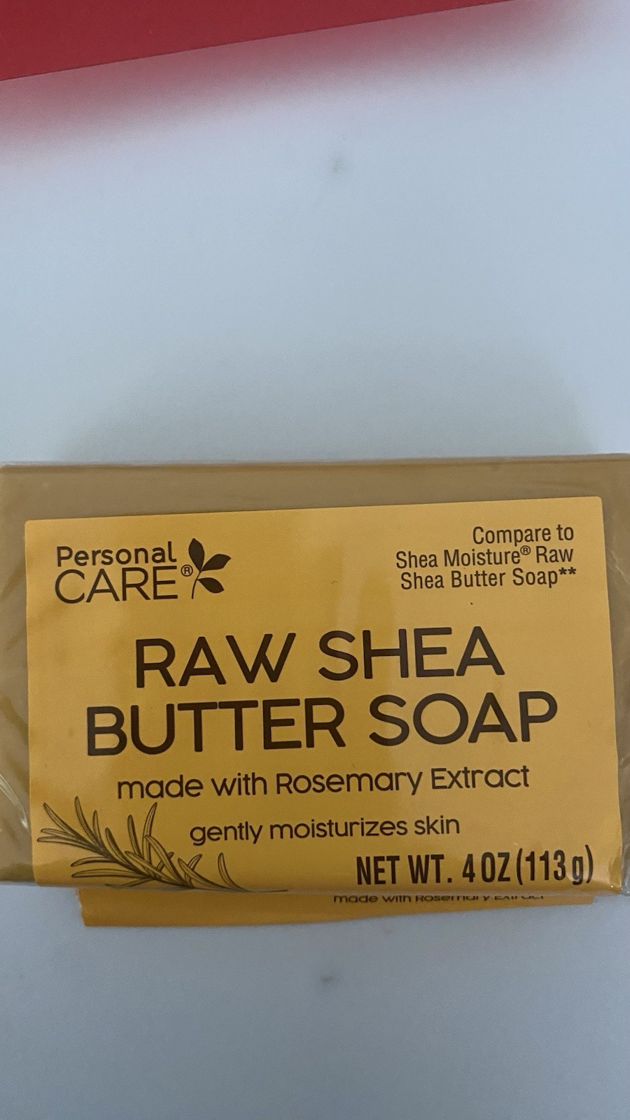 Personal Care Raw Shea Butter Soap Rosemary 4 oz Hydrating Rectangular (x5)