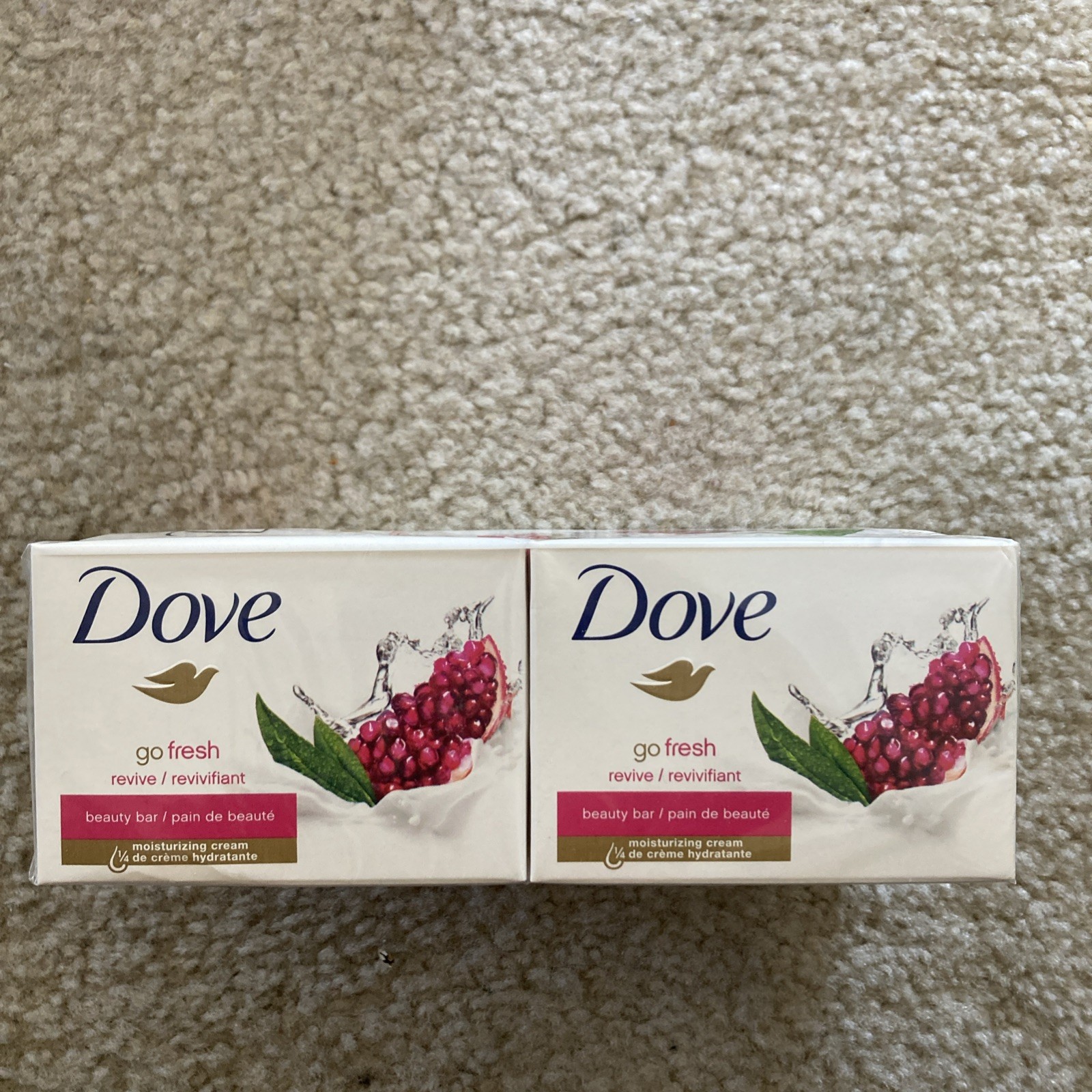 Dove Revive Pomegranate & Lemon Verbena Scent – 6 4oz Bath Bars NOS