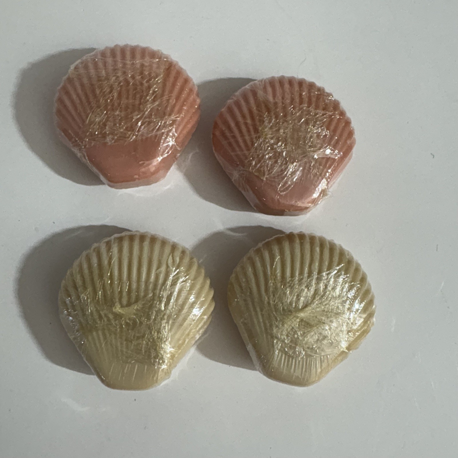 Vintage Set of 4 Sea Shell Decorative Guest Bathroom Small Hand Soaps
