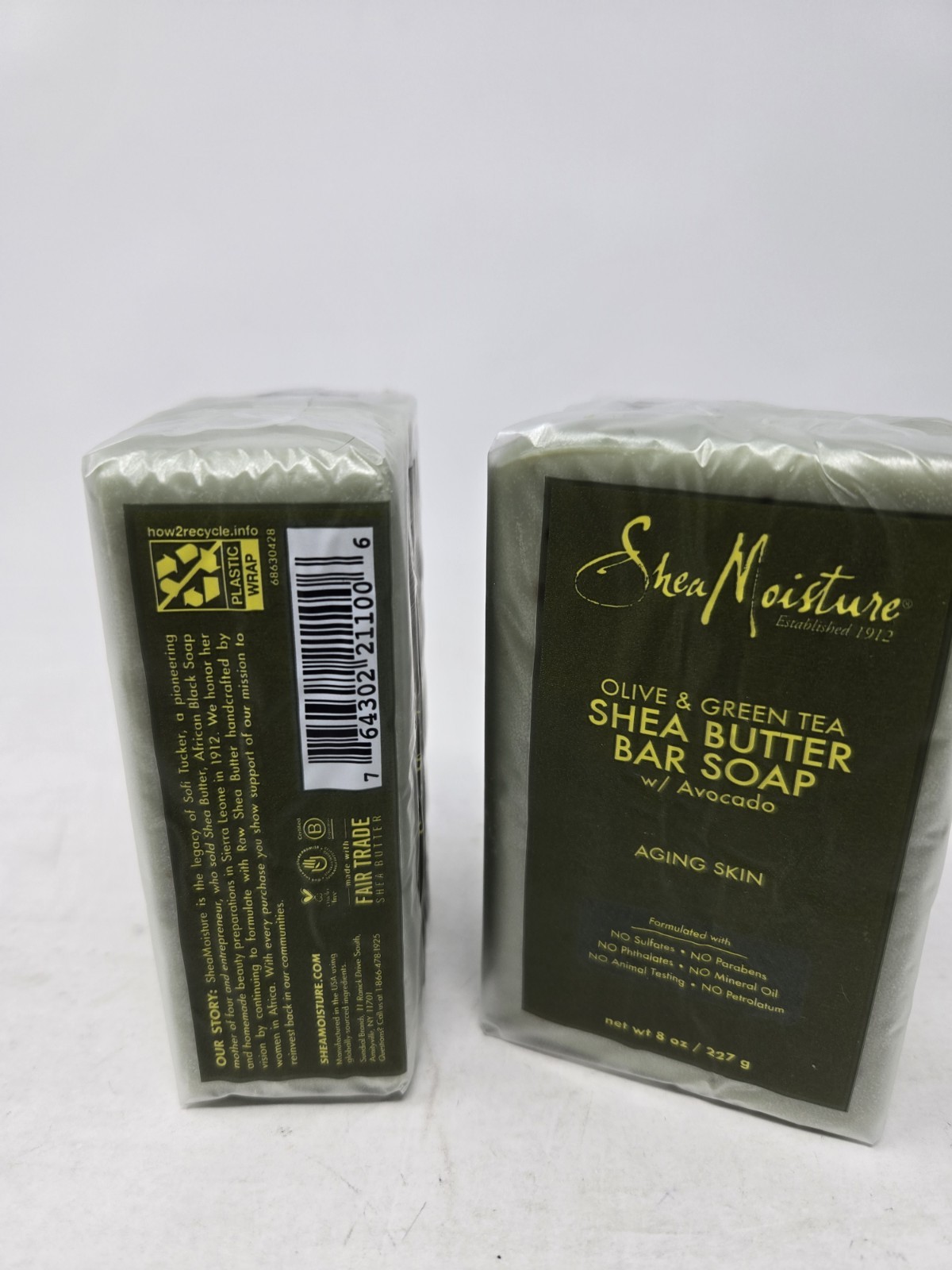 2 Pack Shea Moisture Olive & Green Tea Shea Butter Soap W/ Avocado 8 Oz. Each