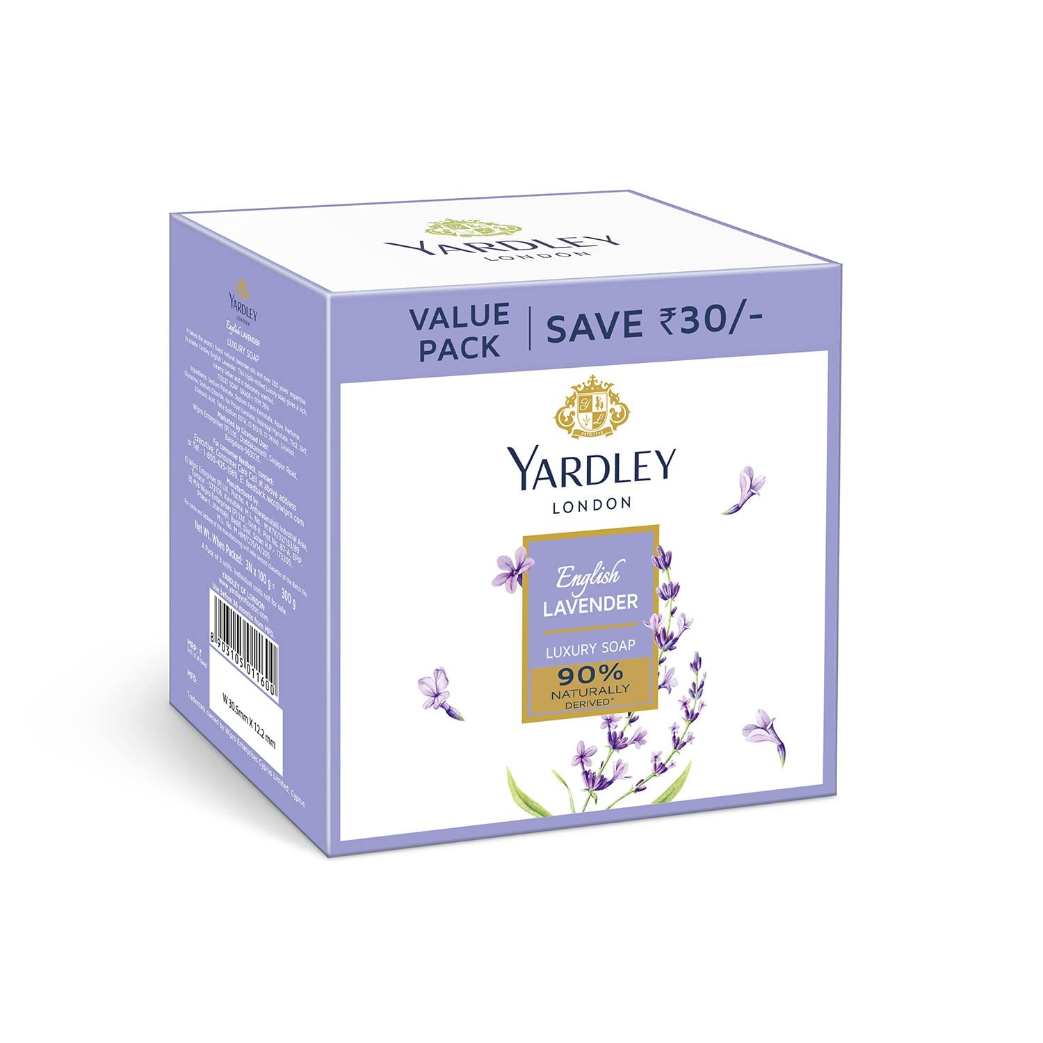 Yardley English Lavender Luxury Soap – 3 x 100 g 10.58 Ounce (Pack of 1)