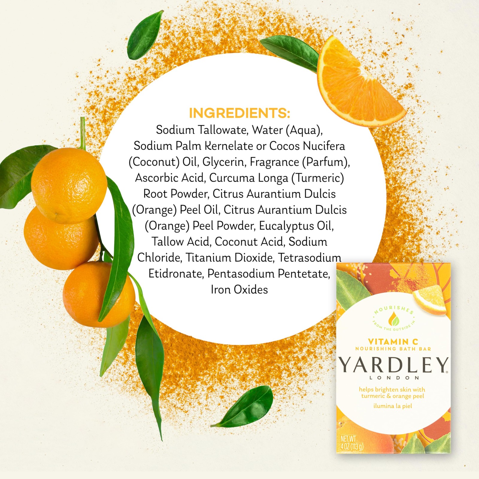 Yardley, London Vitamin C Bath Bar, 4 Ounce 4 (Pack of 1), No Color