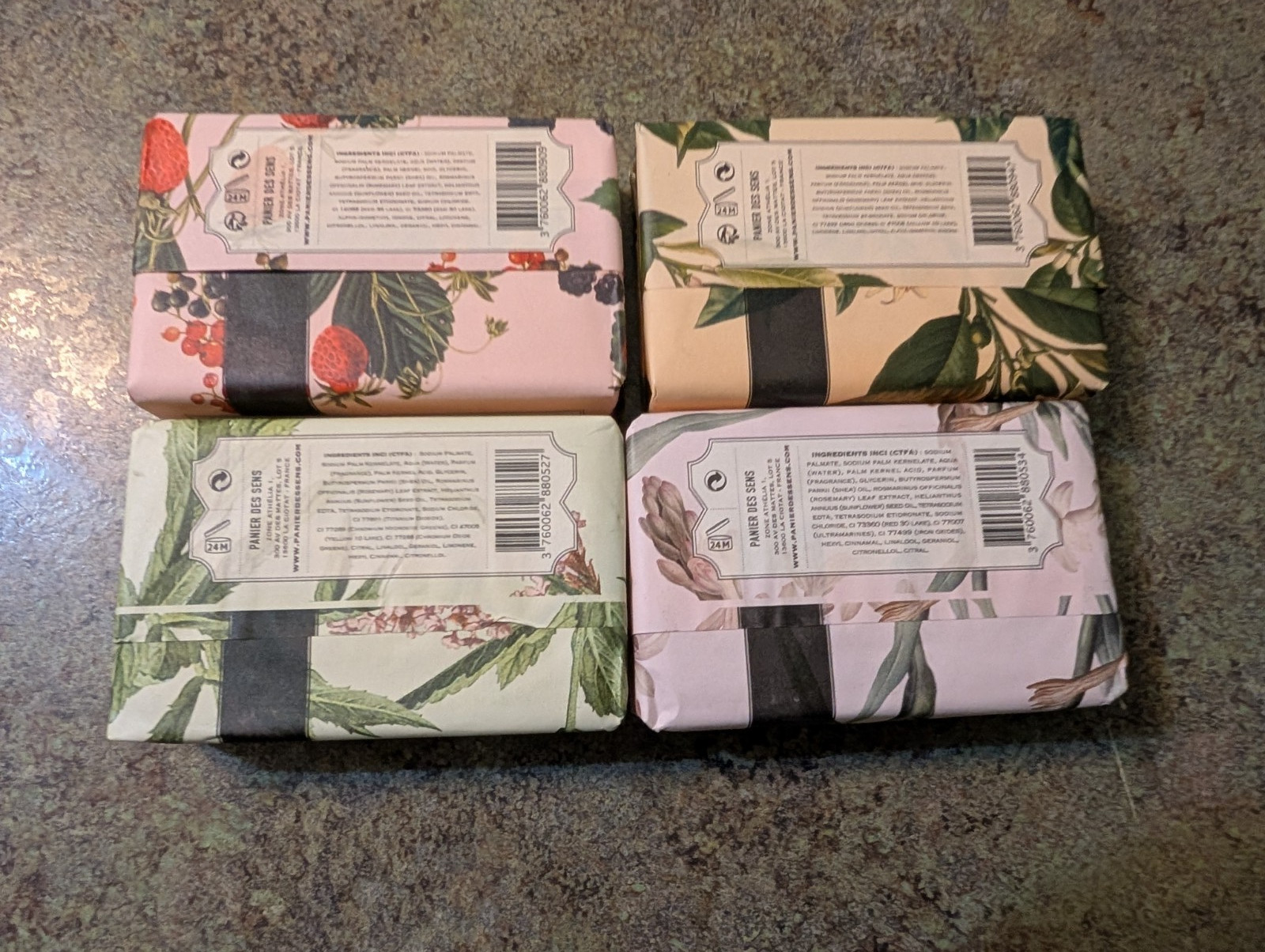 4pc Bath Bar Soap Panier Des Sens France 7oz 200g Each NEW SEALED