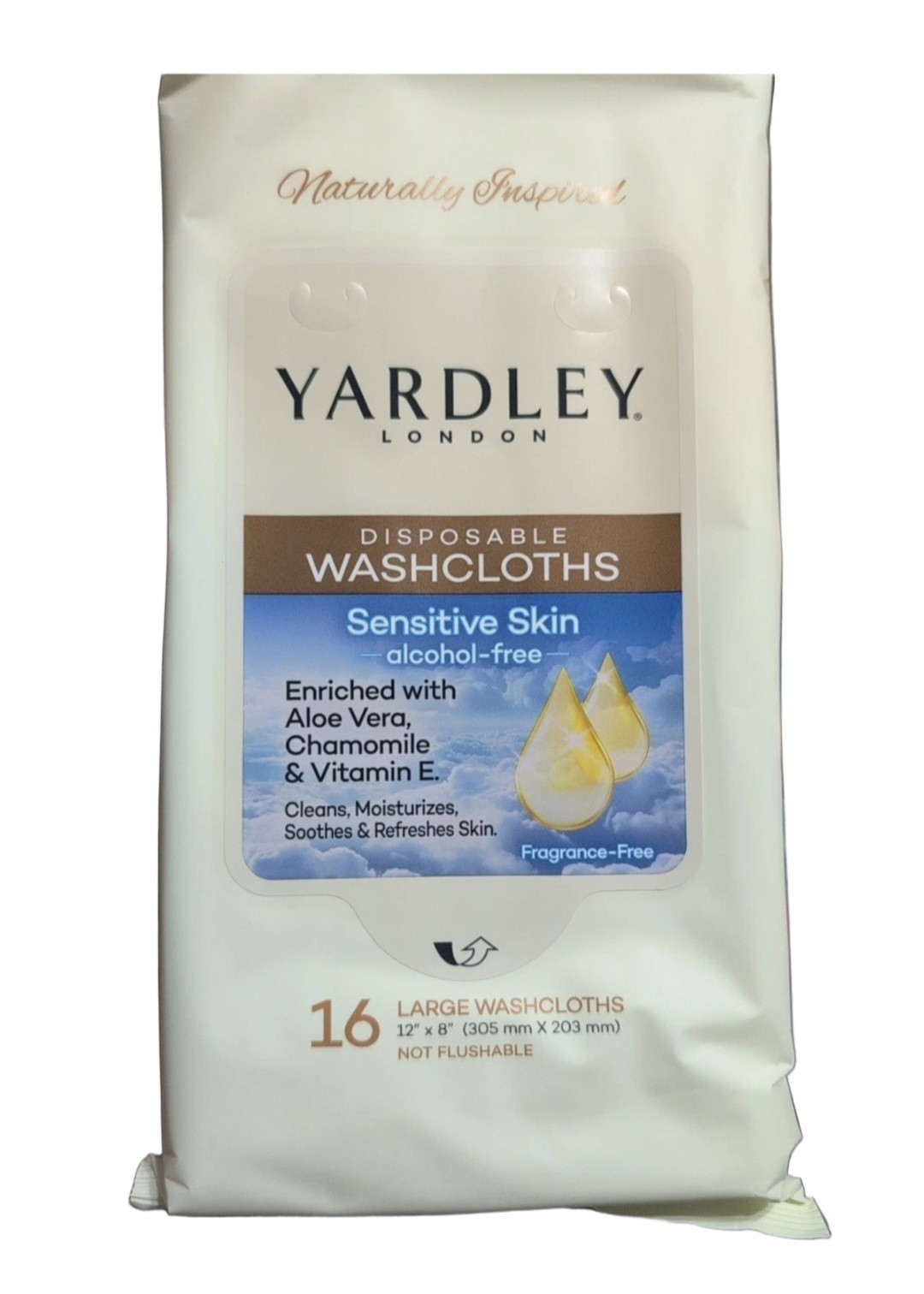 💙 YARDLEY LONDON (2PK) 18-CT 12″X8″ 🫧●DISPOSABLE WASHCLOTHS●🫧 Sensitive Skin.