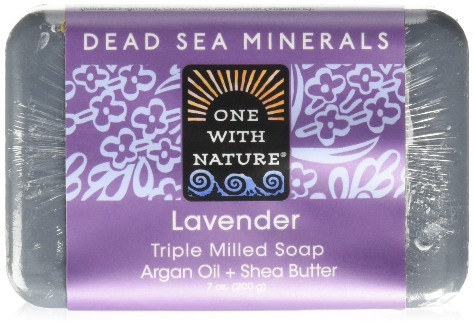 One With Nature Lavender Dead Sea Mineral Soap Mild Exfoliating 7 Ounce Bar