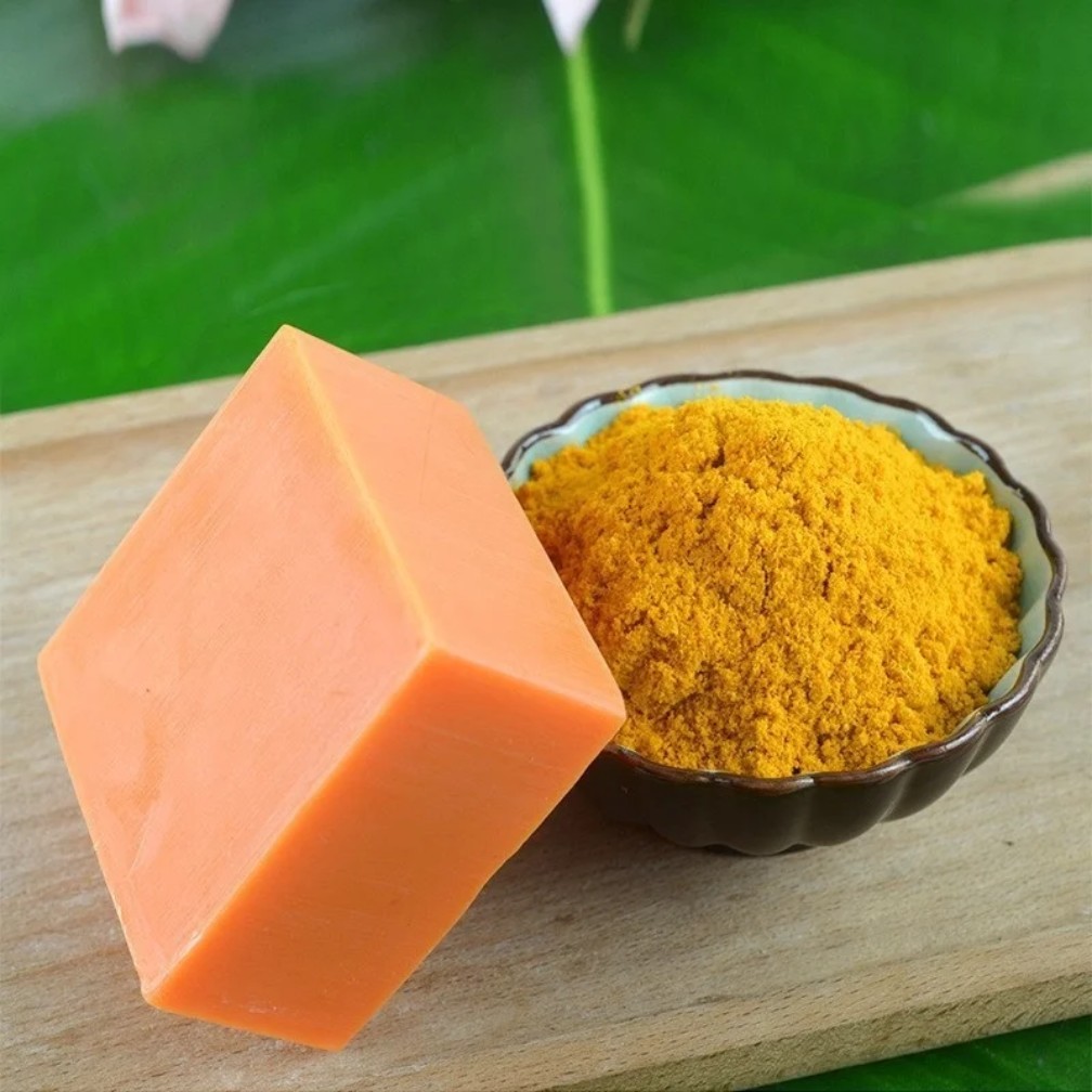 3 Bar djayna Turmeric Soap, 100 grams (3.5oz) Exfoliating for Face and Body