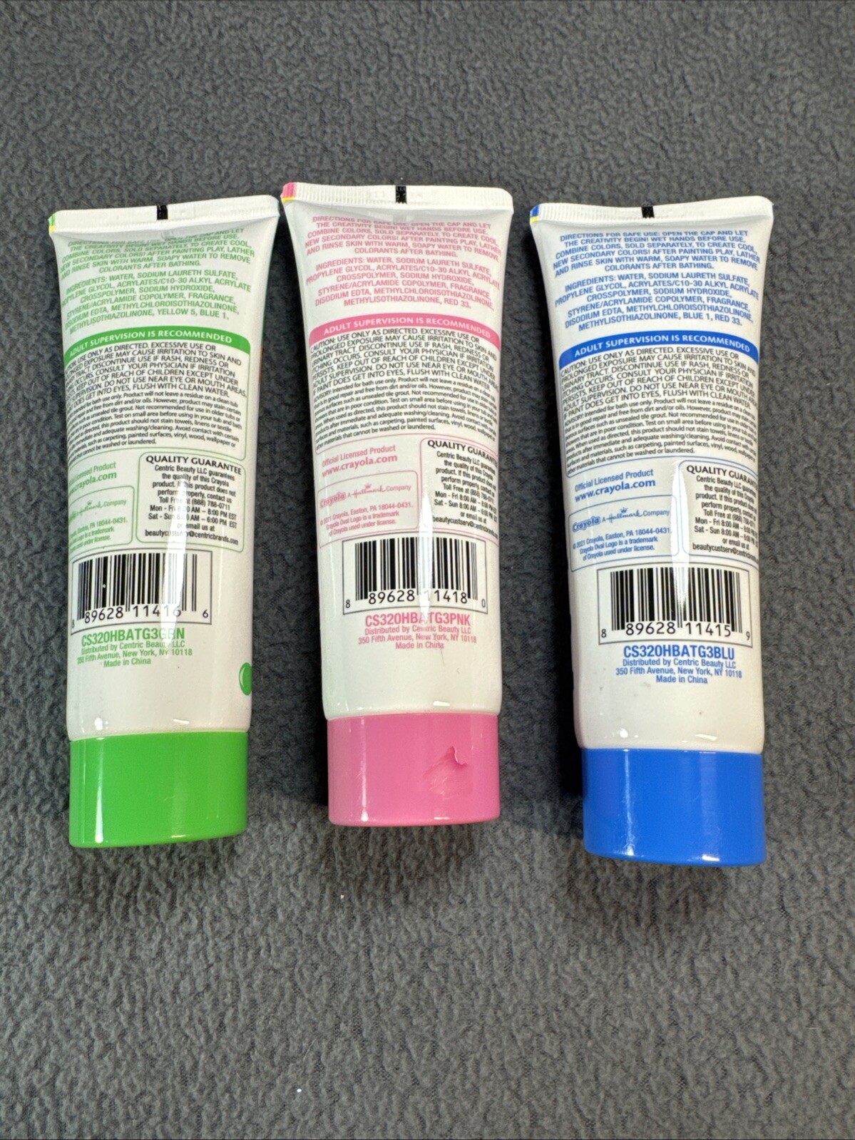 Crayola Bathtub Finger Paint Soap Green Blue Pink Non Toxic Paint Kids Lot Of 11