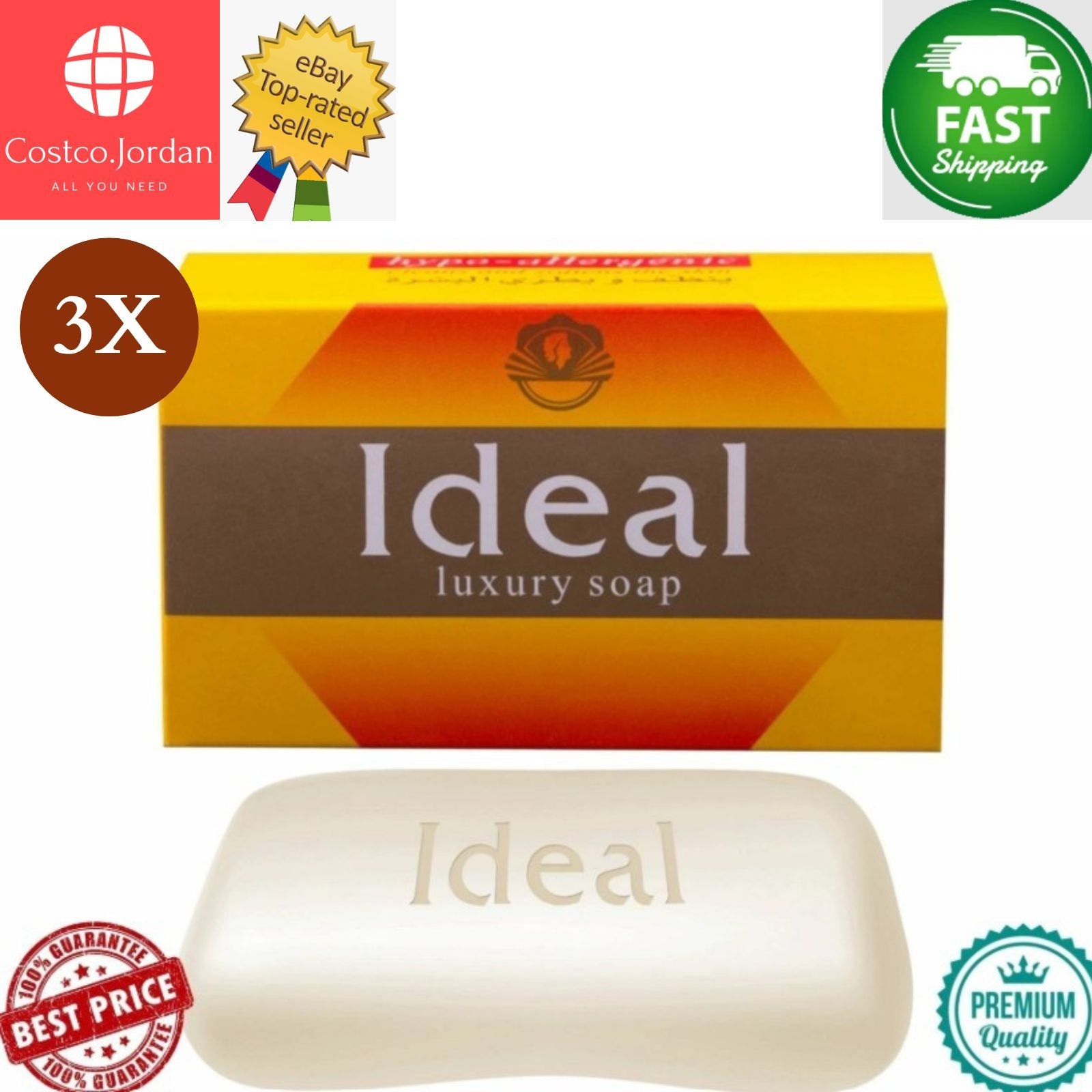 3 X Ideal Soap Clean The Skin Purifying & Whitening 125g ⭐FAST SHIPPING⭐