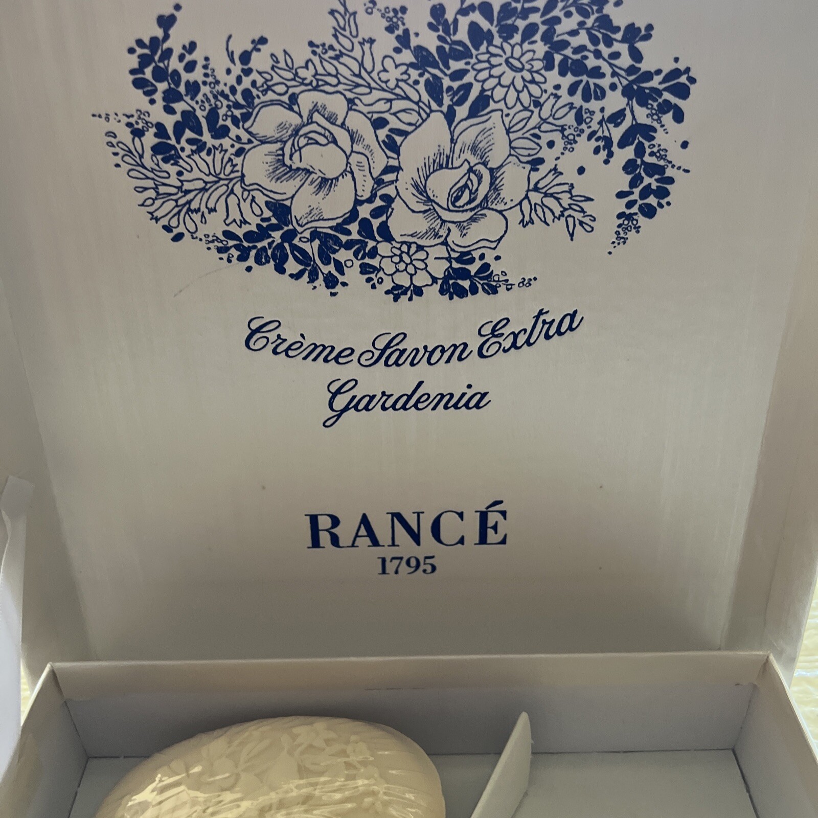 Vintage Rance 1795 Crème Savon Extra Gardenia Soap Box