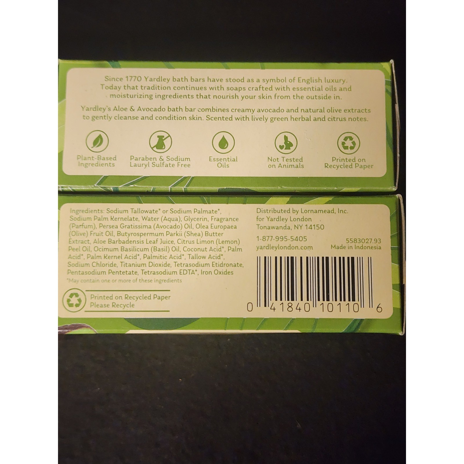 Yardley London Soap Bundle 4 Pack English Lavender Aloe Avocado Bath Bars 4oz