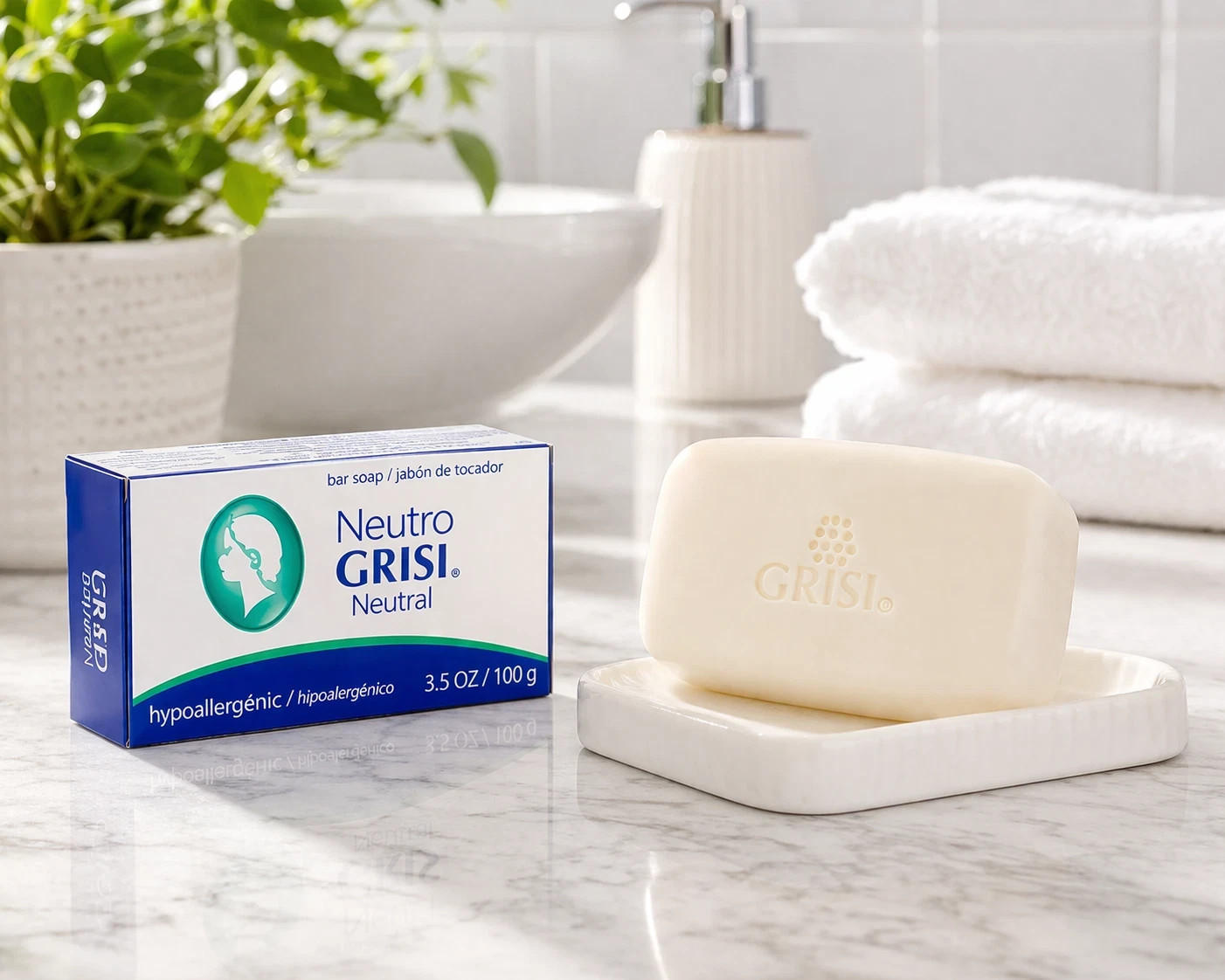 6 Pack Neutral Soap, Jabon Neutro, Grisi 3.5 Oz. X 6 Units