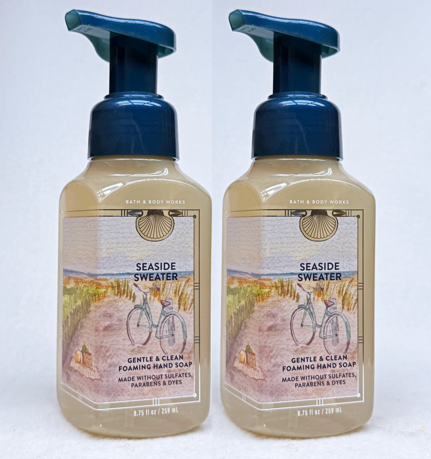 2 Bath & Body Works SEASIDE SWEATER Gentle Foaming Hand Soap 8.75 oz