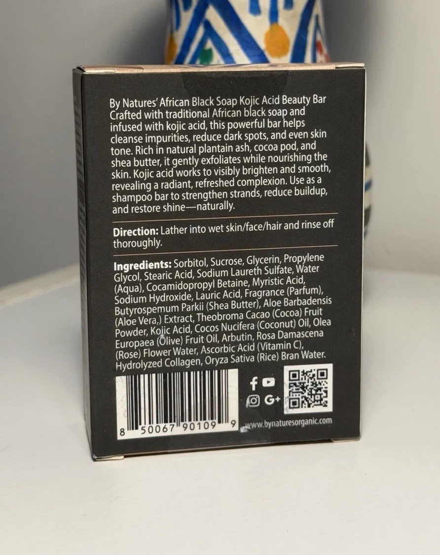 African Black Soap Kojic Acid Beauty Bar For Dark Spots ~5.5oz
