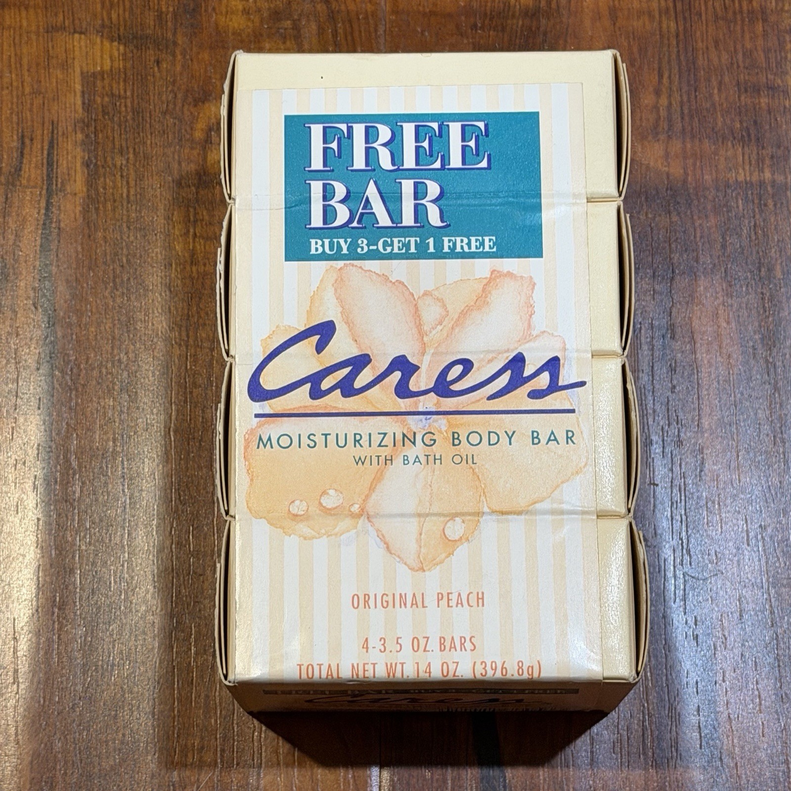 Vintage 4-Pack 1995 Caress 3.5 Oz Bath Oil Body Bars Original Peach Soap – NOS