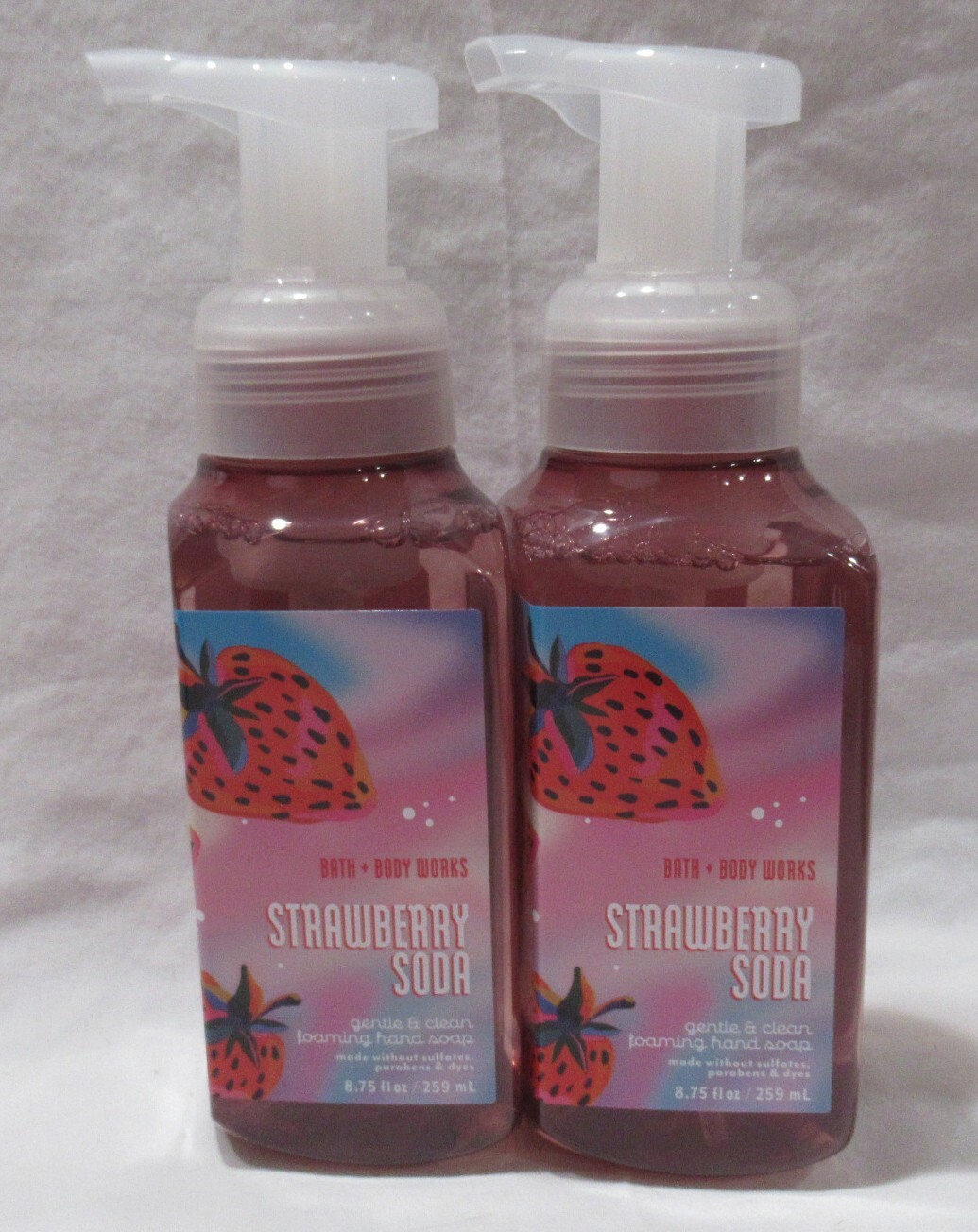 Bath & Body Works Gentle & Clean Foaming Hand Soap Set Lot of 2 STRAWBERRY SODA