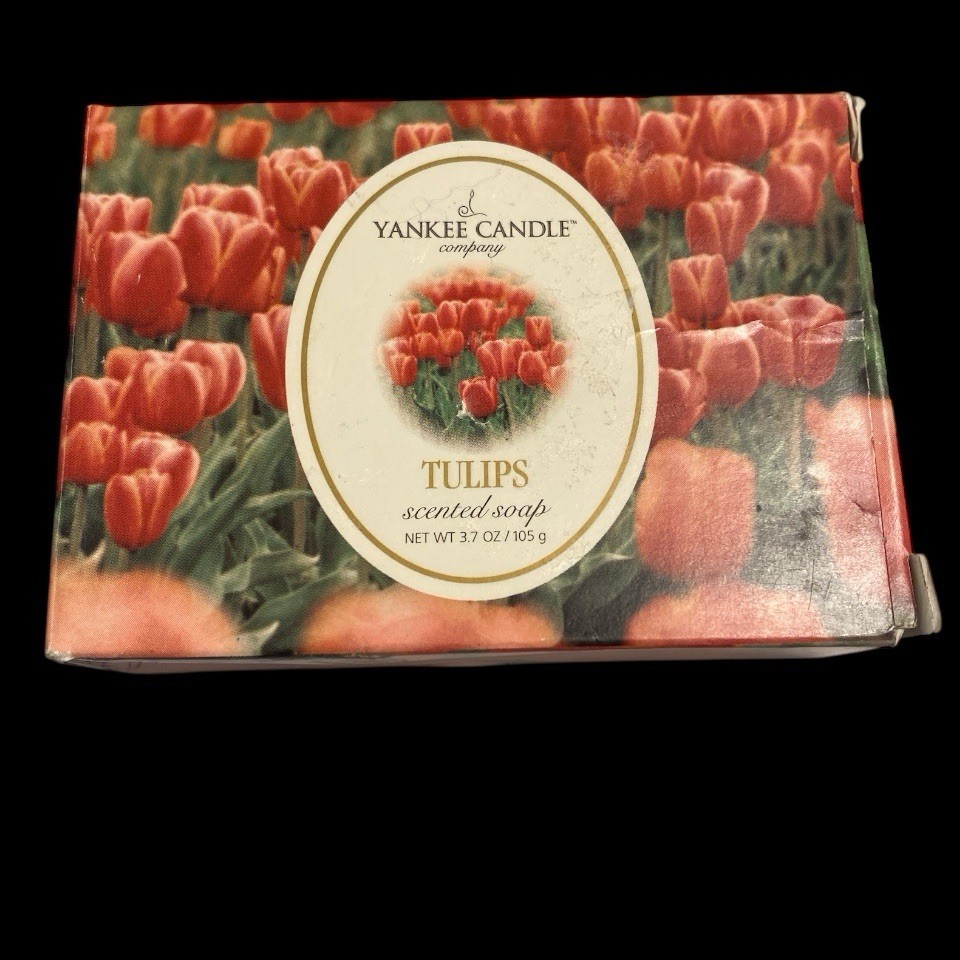 Rare Vintage New YANKEE CANDLE TULIPS Scented Soap Bar -NIB 3.7 oz- Rare Find