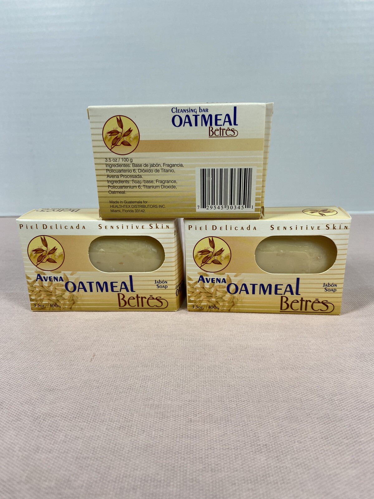 Lot Of 3 Avena Betres: Oatmeal Jabon Soap, 3.50 oz Cleansing Bar. Sensitive Skin
