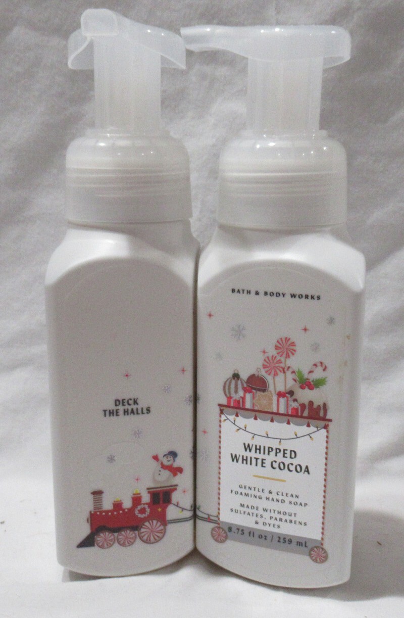 Bath & Body Works Gentle & Clean Foaming Hand Soap Set Lot 2 WHIPPED WHITE COCOA
