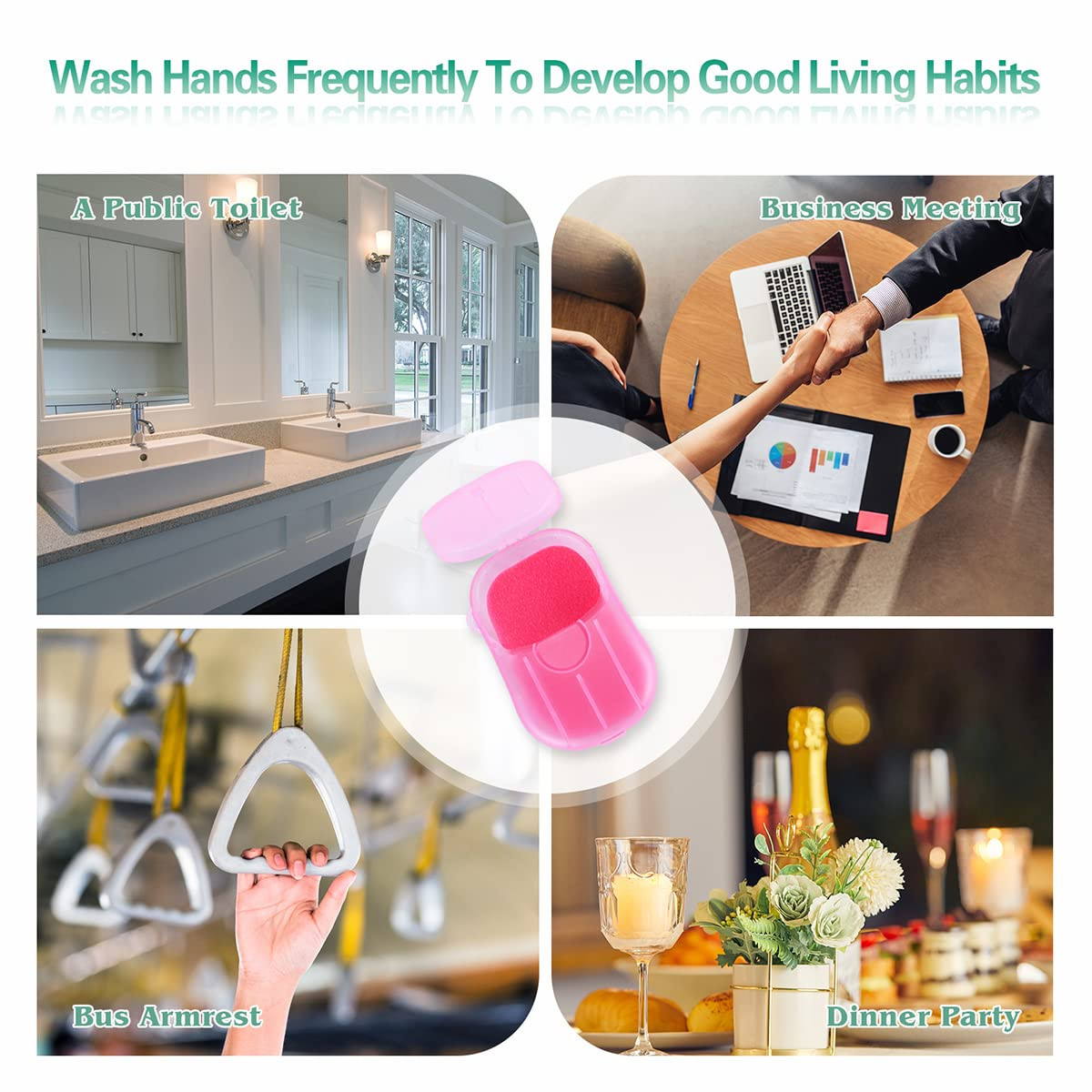 12 Boxes Mini Hand Soap Sheets Soap Paper Sheets, Disposable Travel Scented Soap