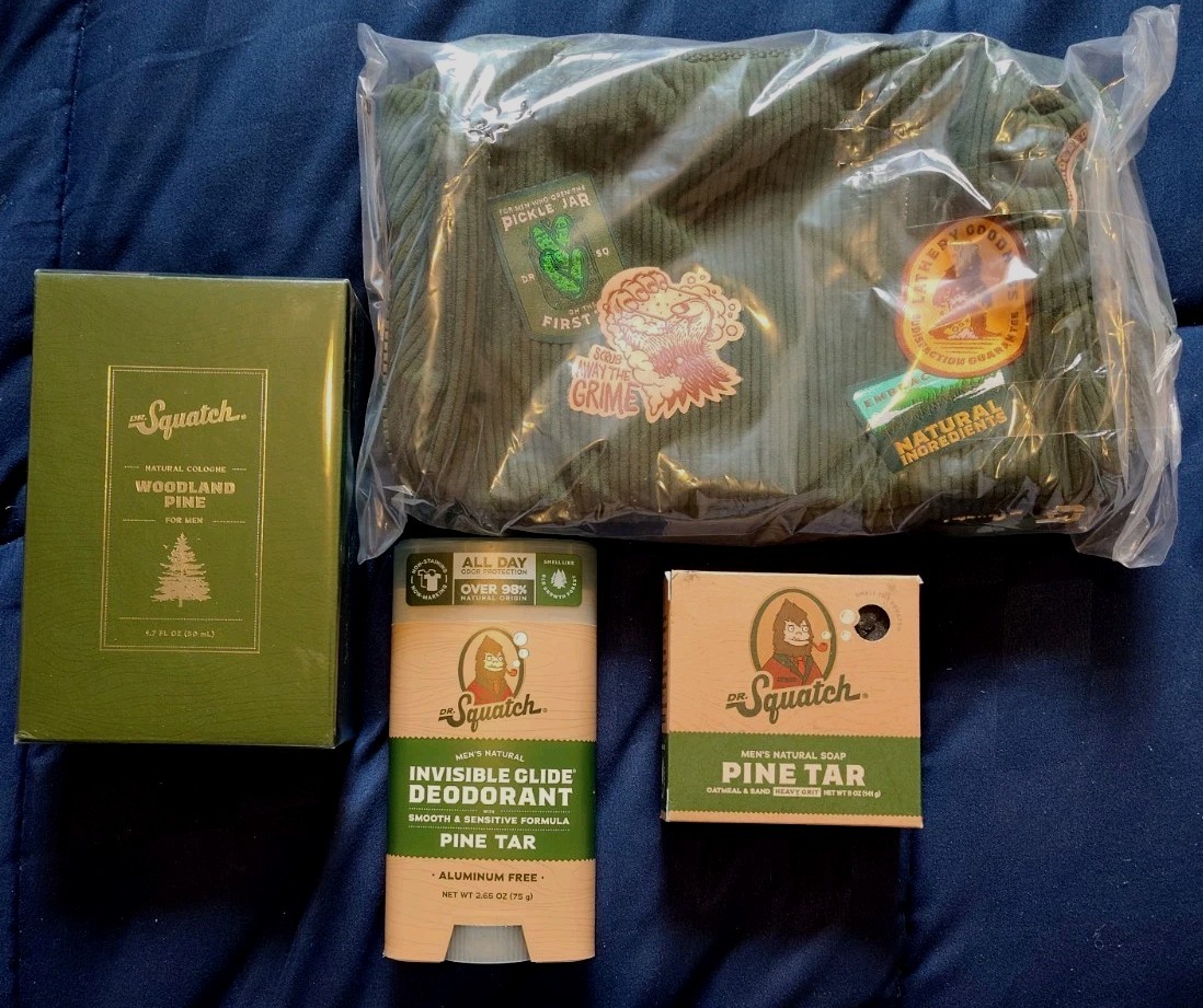Dr. Squatch PINE TAR BUNDLE w/CORDUROY TOTE BAG!!!