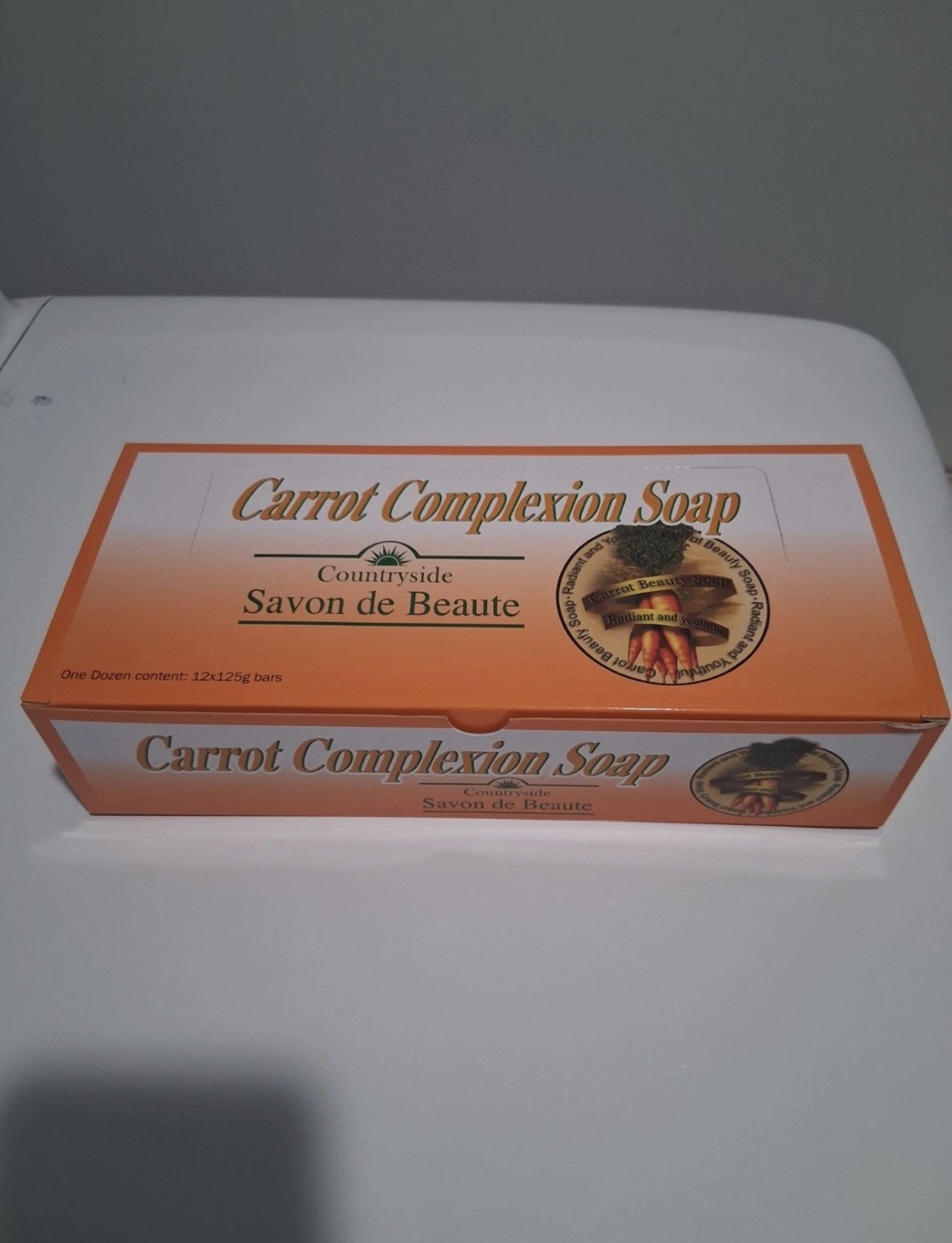 12-Bars Soap CARROT COMPLEXION BEAUTY BAR WITH CARROT OIL 125g each BRAND NEW!