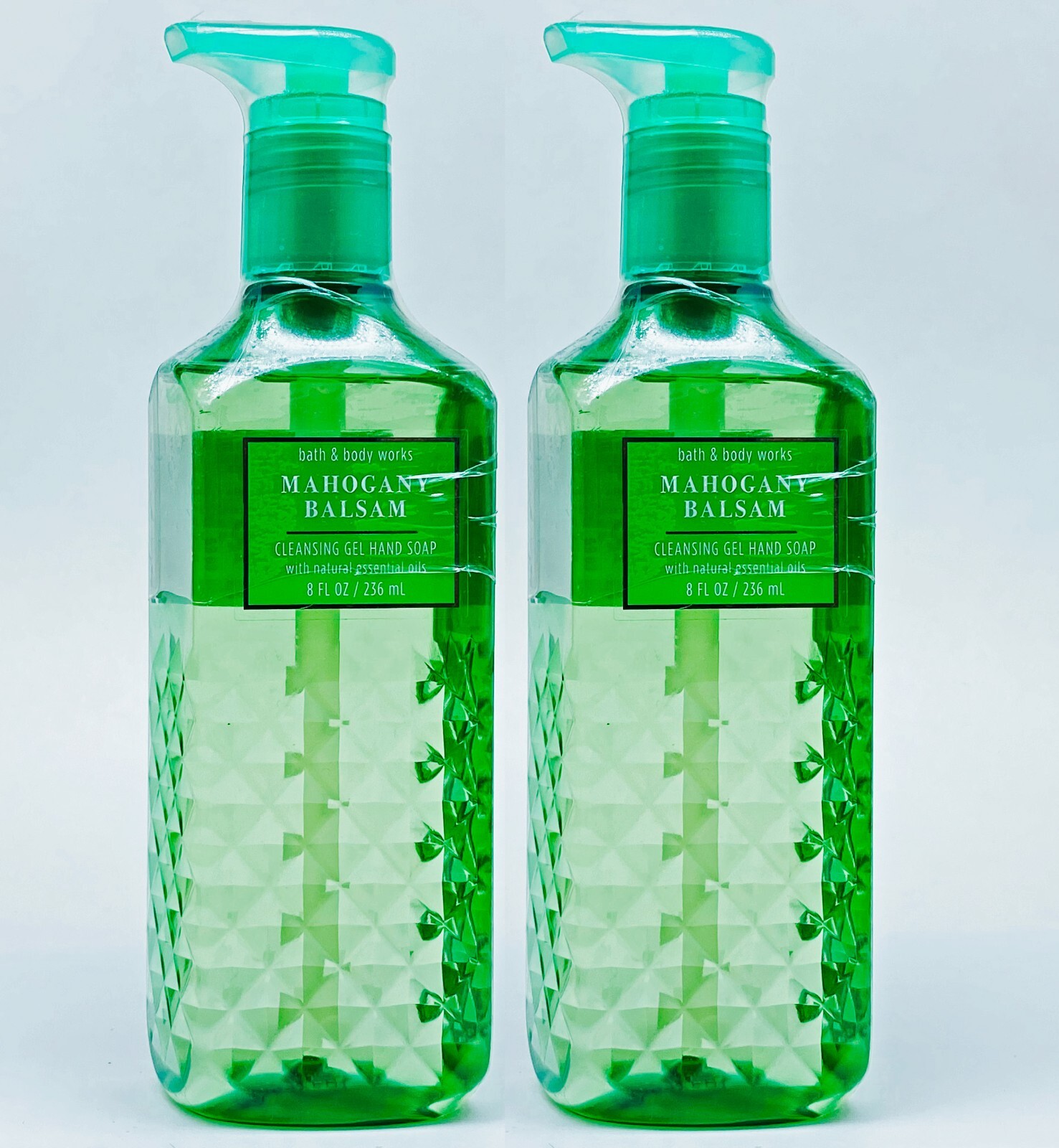 2 Bath & Body Works MAHOGANY BALSAM Cleansing Gel Hand Soap 8.0 oz
