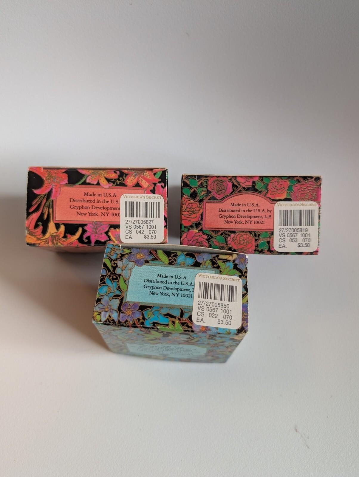 Set 3 RARE Vtg Victoria’s Secret Jasmine Rose & Lily Soaps 2.9 Oz Bars New Box