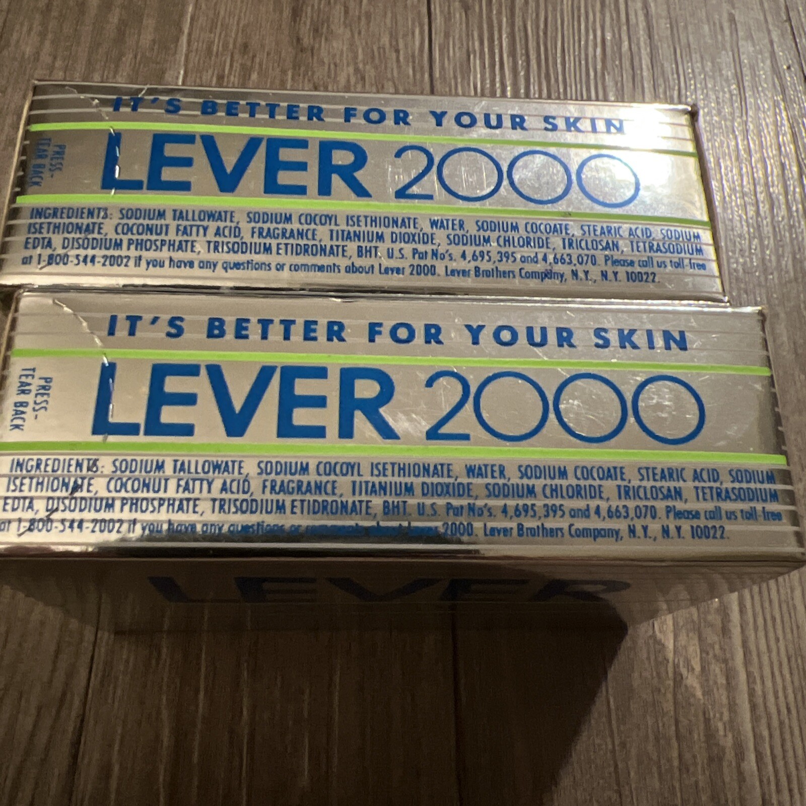 2 Vintage LEVER 2000 Deodorant White Bath Soap SEALED 3.5 oz Bars NOS Originals