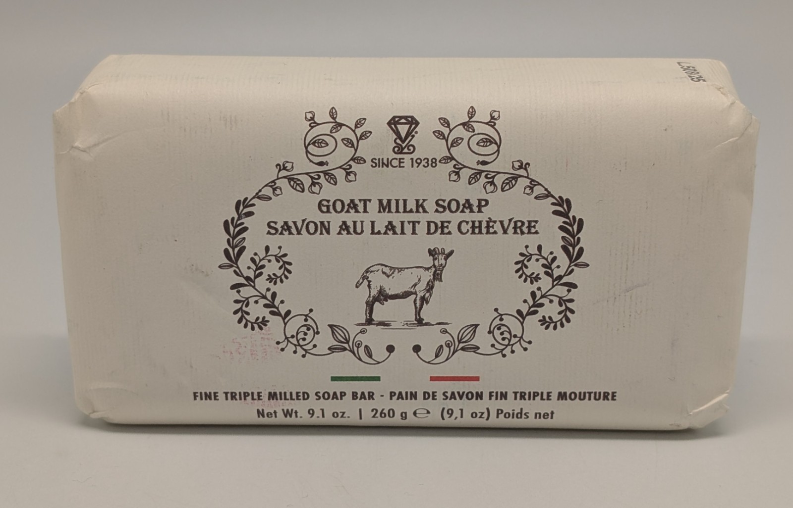 Zeni Diamante Fine Triple Milled Goat Milk Soap Bar 9.1 oz Made in Italy