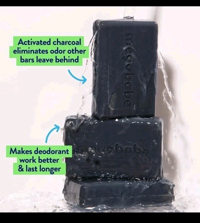 Underarm Bar Soap with Detoxifying Charcoal for Odor Control 3.5 oz /Megababe 🔥