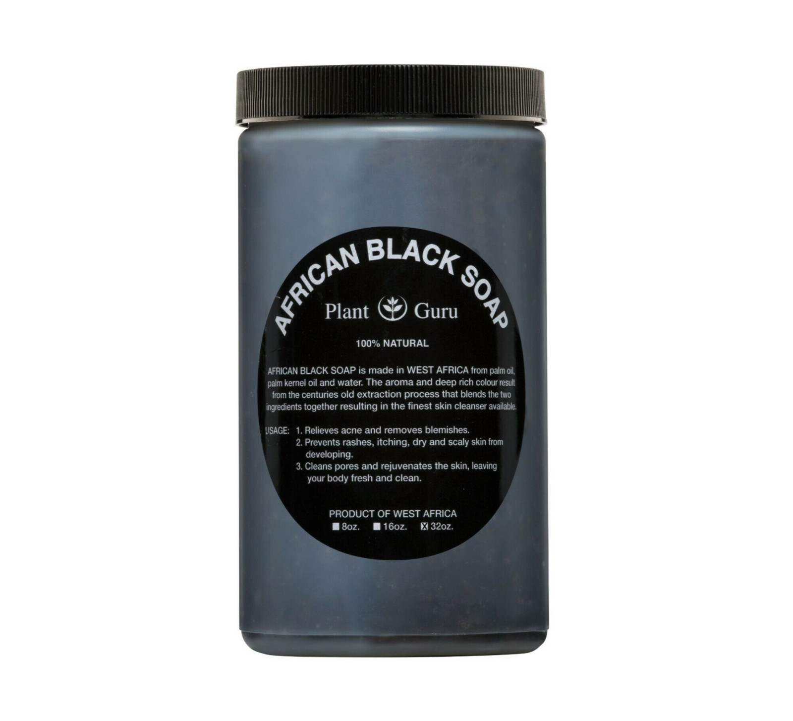 Raw African Black Soap Paste 100% Pure Natural Organic Face Body Wash Bulk