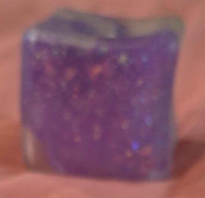 Purple Clear Glitter Square Sqishy