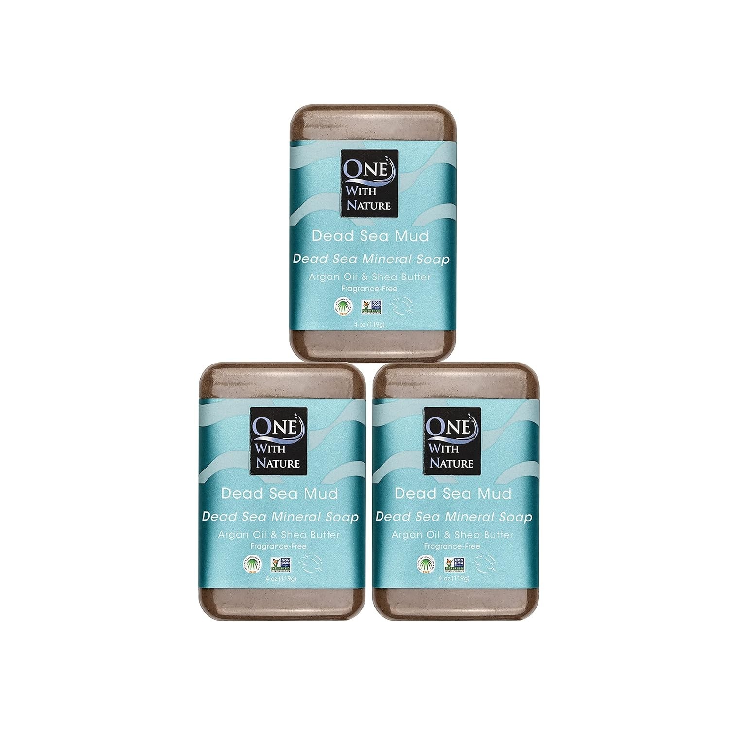 Dead Sea Mud Soap 4oz 3-Pack Purifying Exfoliating for Face and Body Men Women