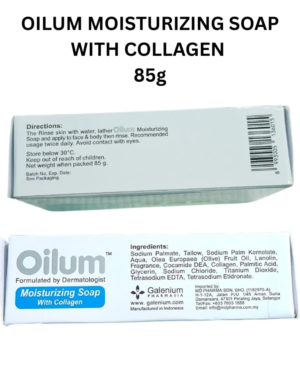 3X 85g OILUM Moisturize Collagen Soap Natural Olive Oil Free Shipping