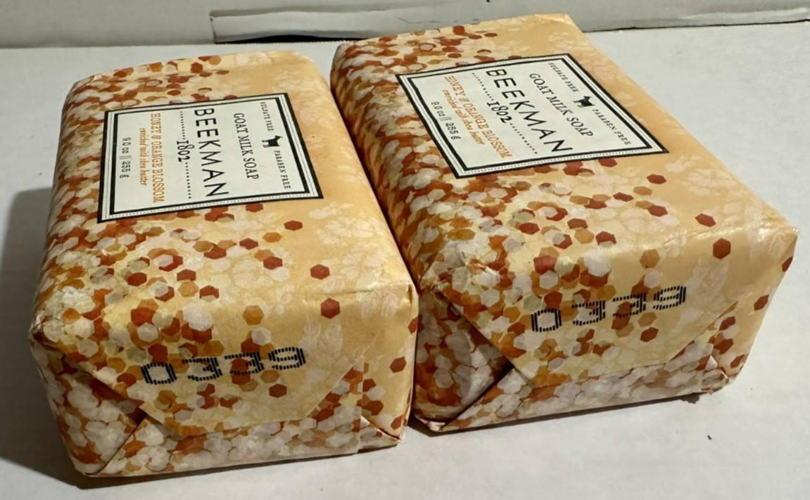 Set of 2 Beekman 1802 Honey & Orange Blossom Goat Milk Soap 9oz/255g