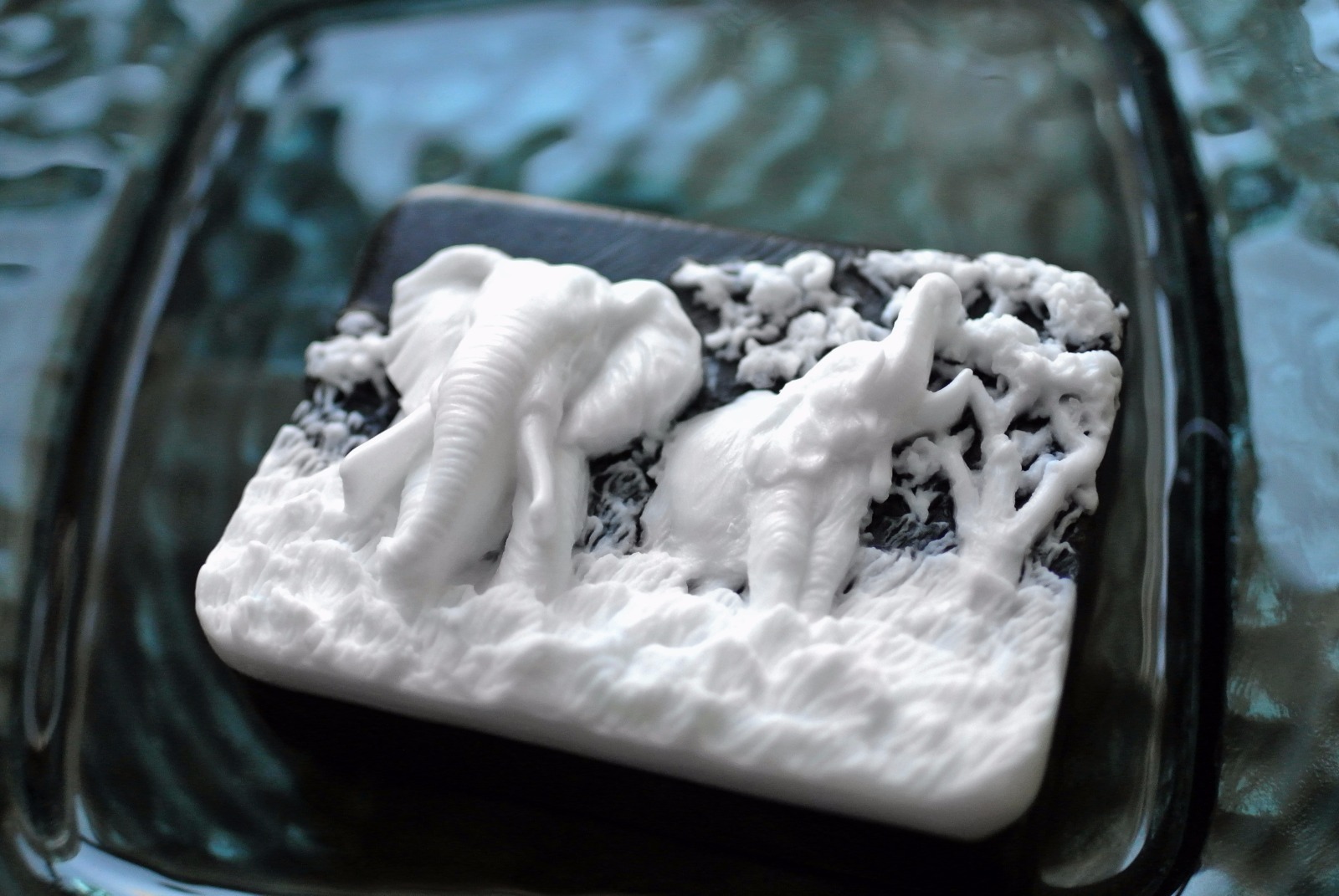 African Elephants Soap Bar – Handmade Glycerin Soap – Black and White