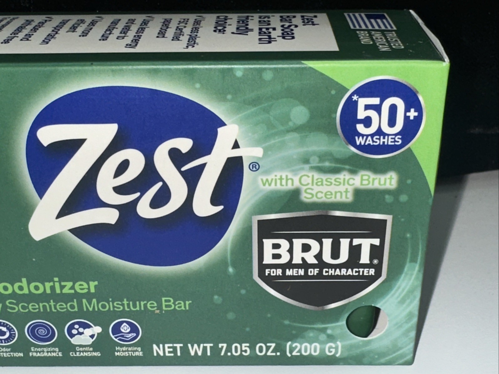 LOT OF 8-ZEST BRUT Deodorizer Classic Scent Moisture Bar Soap 7.05 oz. New