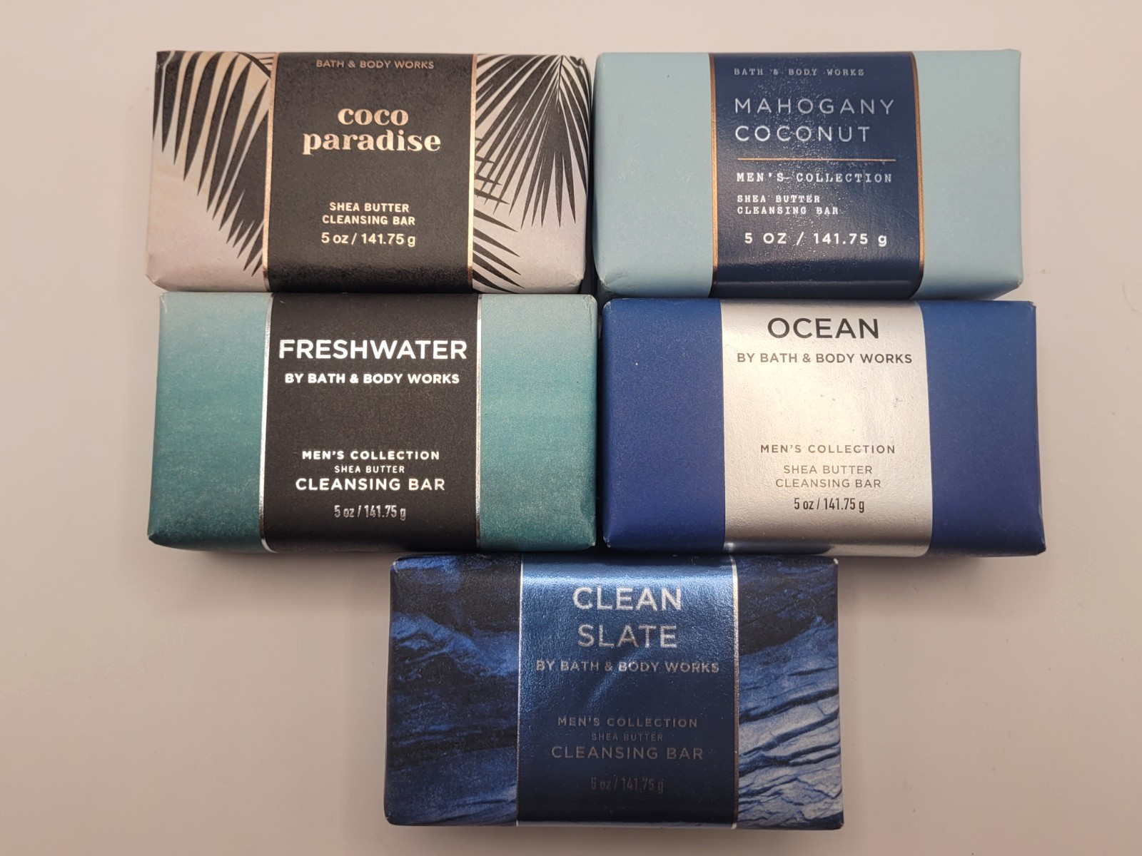 Bath & Body Works Men’s Collection 5oz Shea Butter Cleansing Bar Soap – Lot of 5