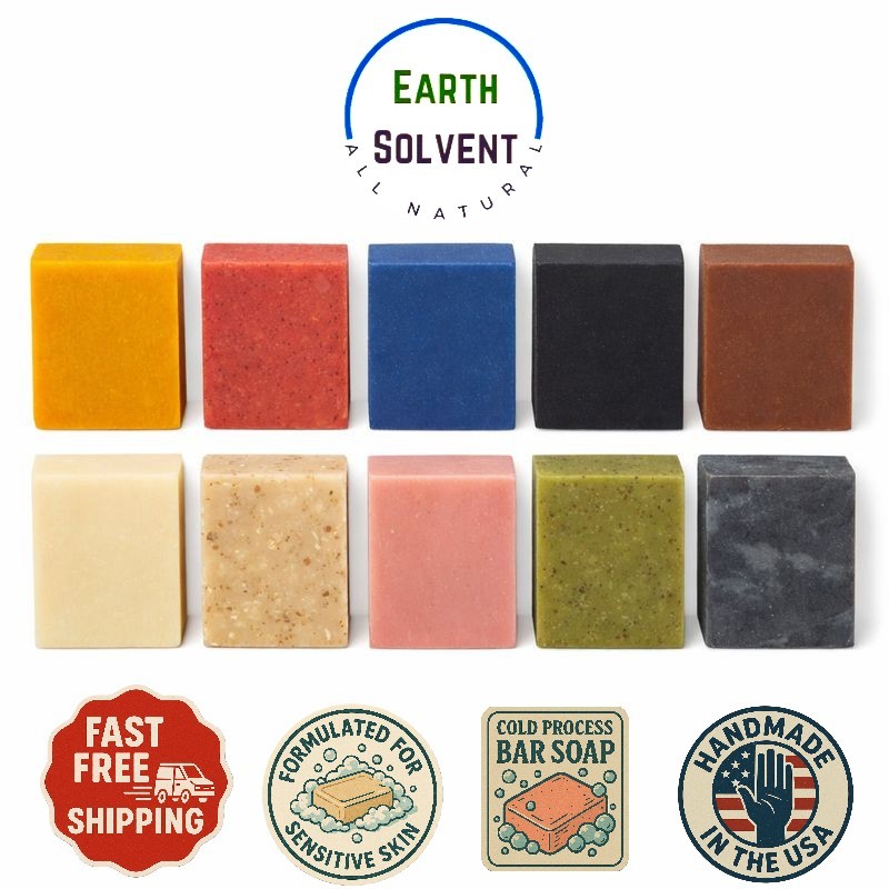 All Natural Organic Bar Soap Cold Process Soap USA Handmade 5oz Assorted 10 PACK