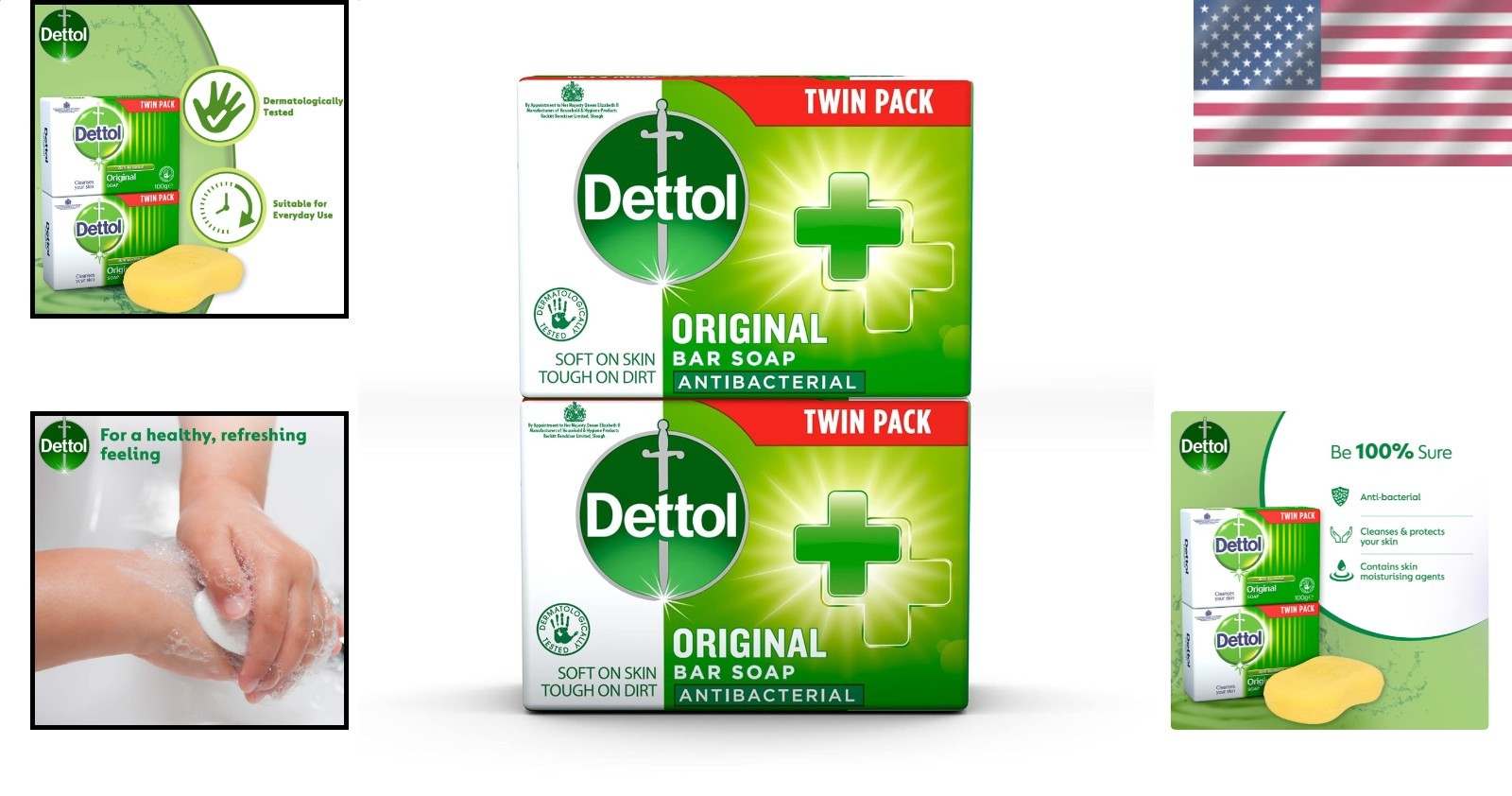 Antibacterial Bar Soap Duo 200g Total Scent Fresh Hygienic Body Cleanse