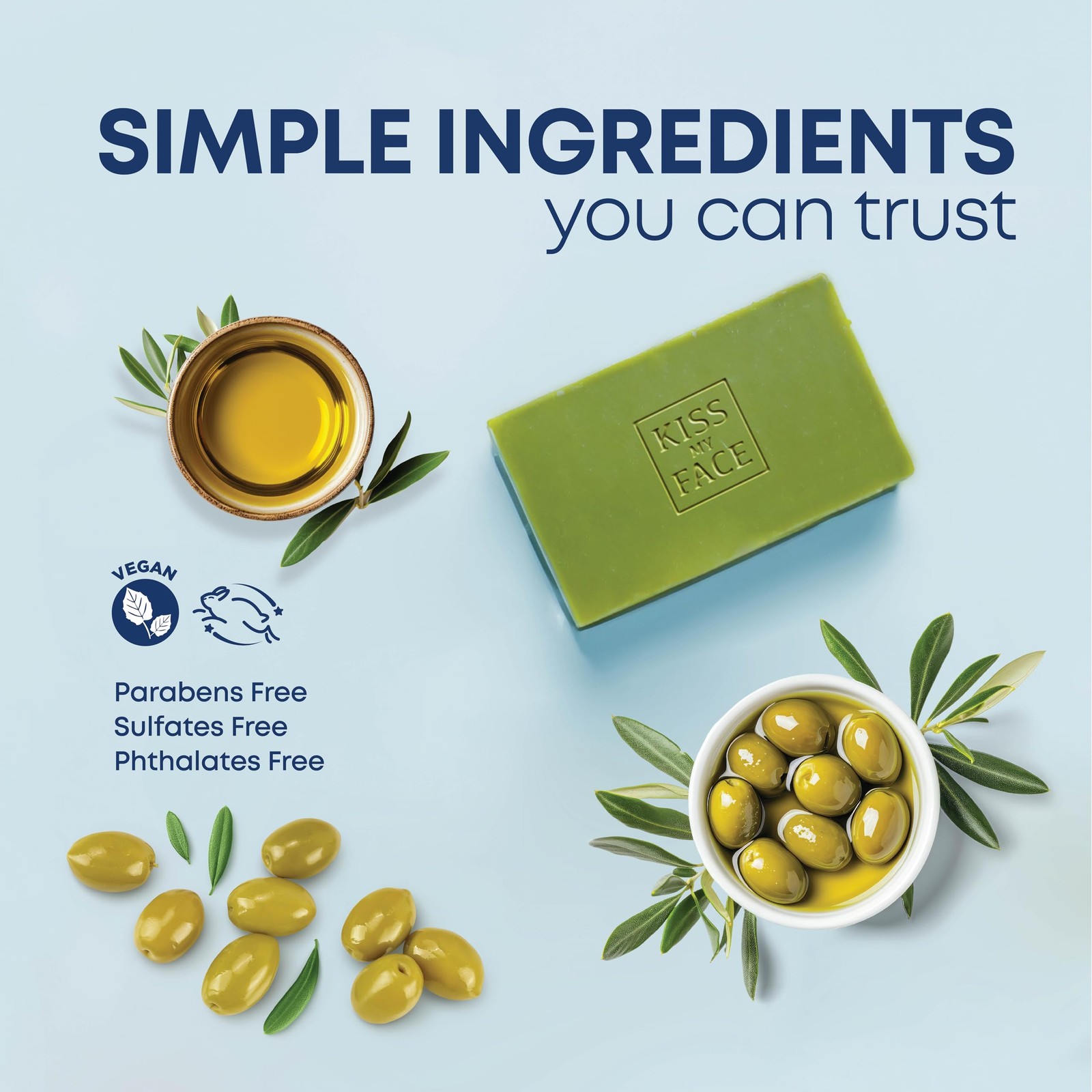 Kiss My Face Olive Oil Fragrance Free Bar Soap, 8 Ounce (Pack of 1)
